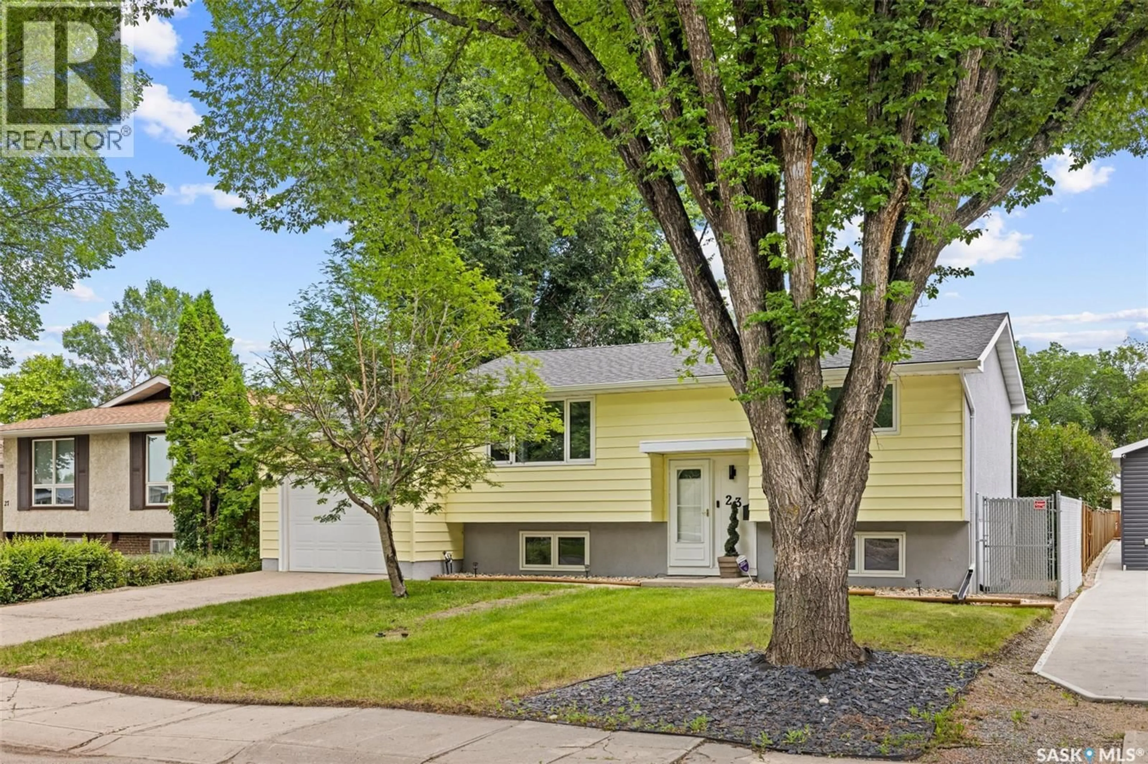 Home with vinyl exterior material, street for 23 BOYCE STREET, Regina Saskatchewan S4R6M3