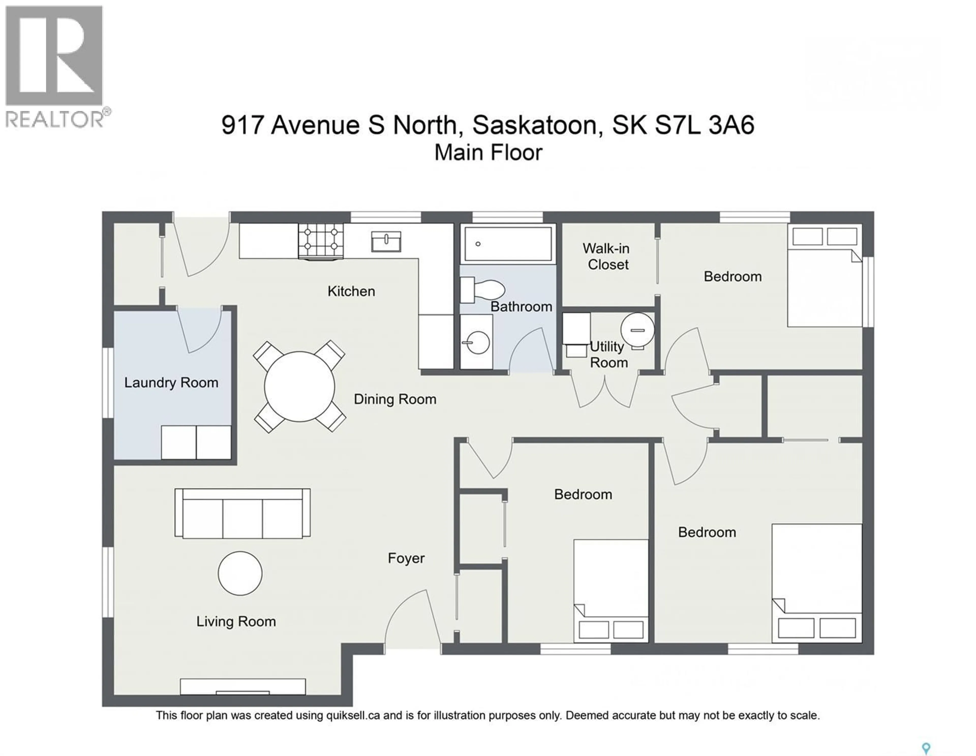 Floor plan for 917 S AVENUE N, Saskatoon Saskatchewan S7L3A7