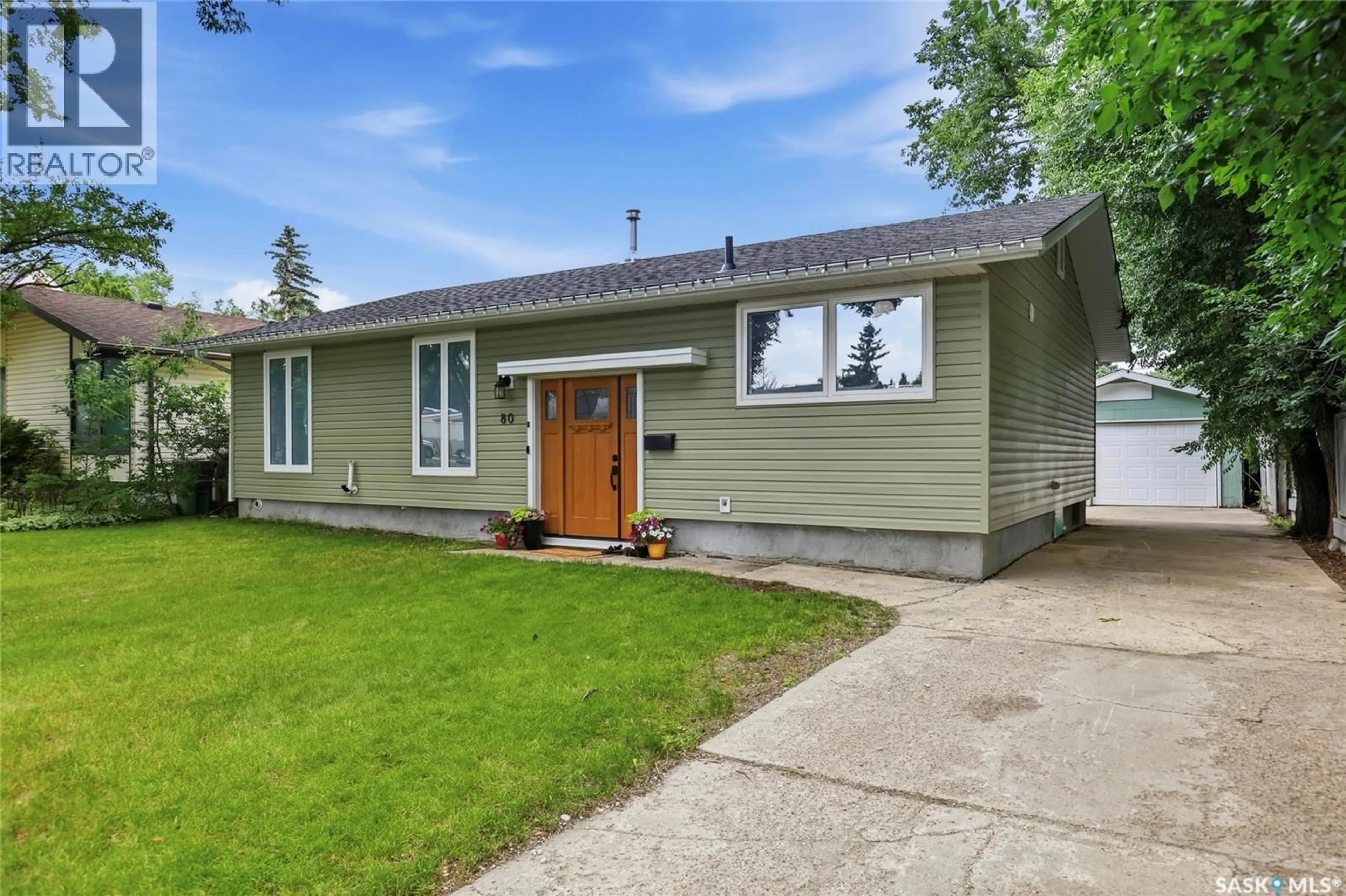 Home with vinyl exterior material, street for 80 CAMERON CRESCENT, Regina Saskatchewan S4S2X2