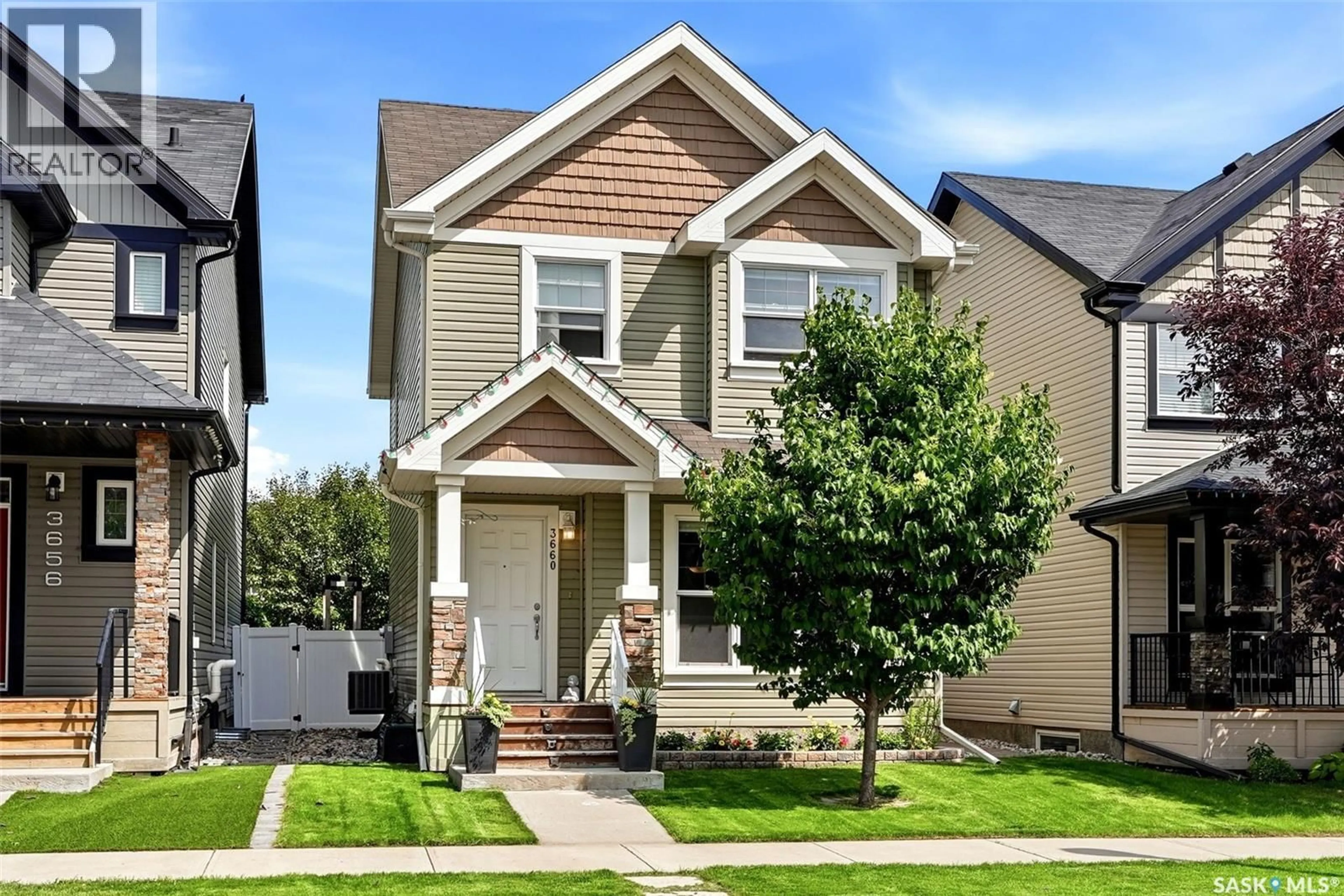Home with vinyl exterior material, street for 3660 GREEN MOSS LANE, Regina Saskatchewan S4V1M2