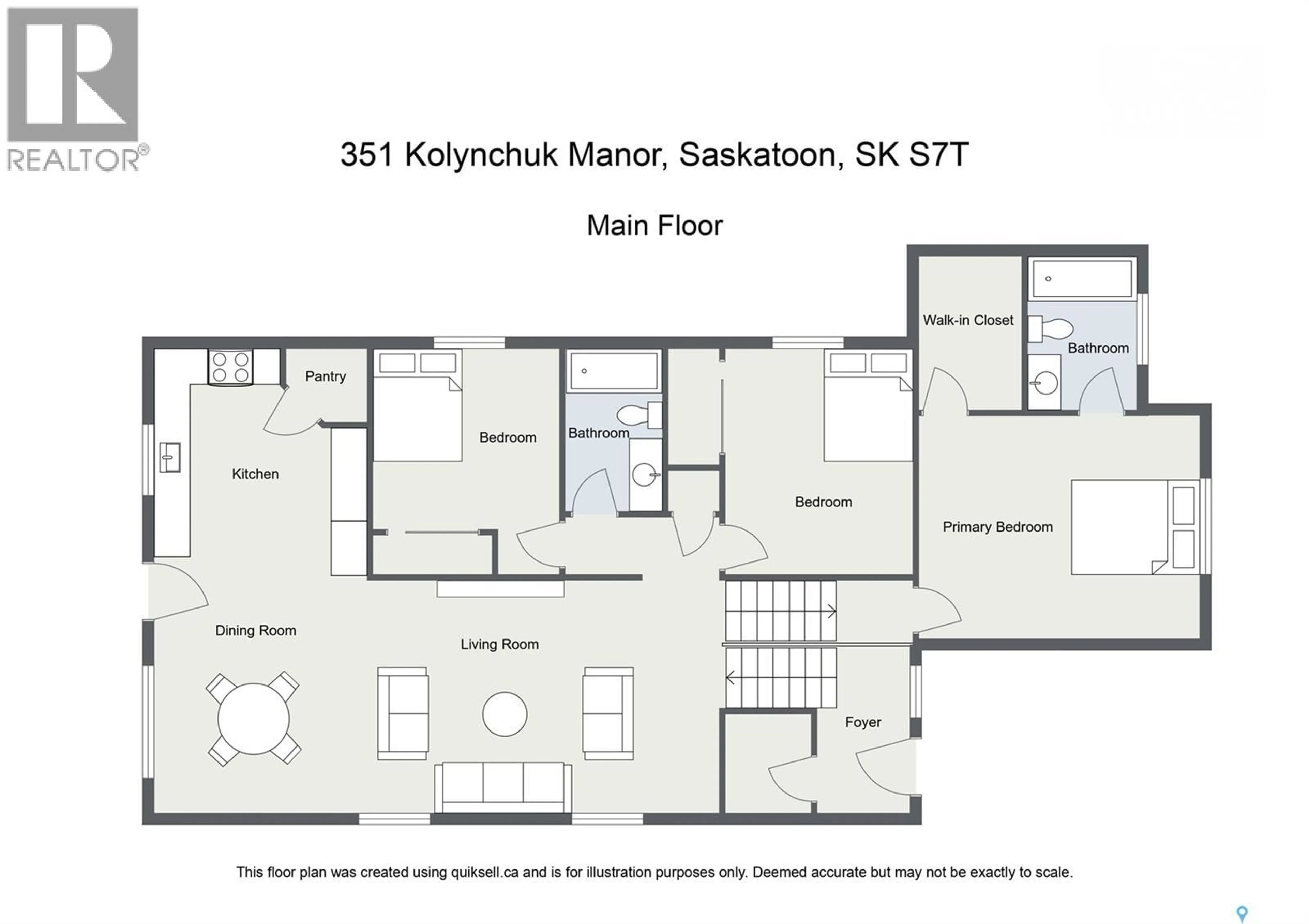 Floor plan for 351 KOLYNCHUK MANOR, Saskatoon Saskatchewan S7T0W3