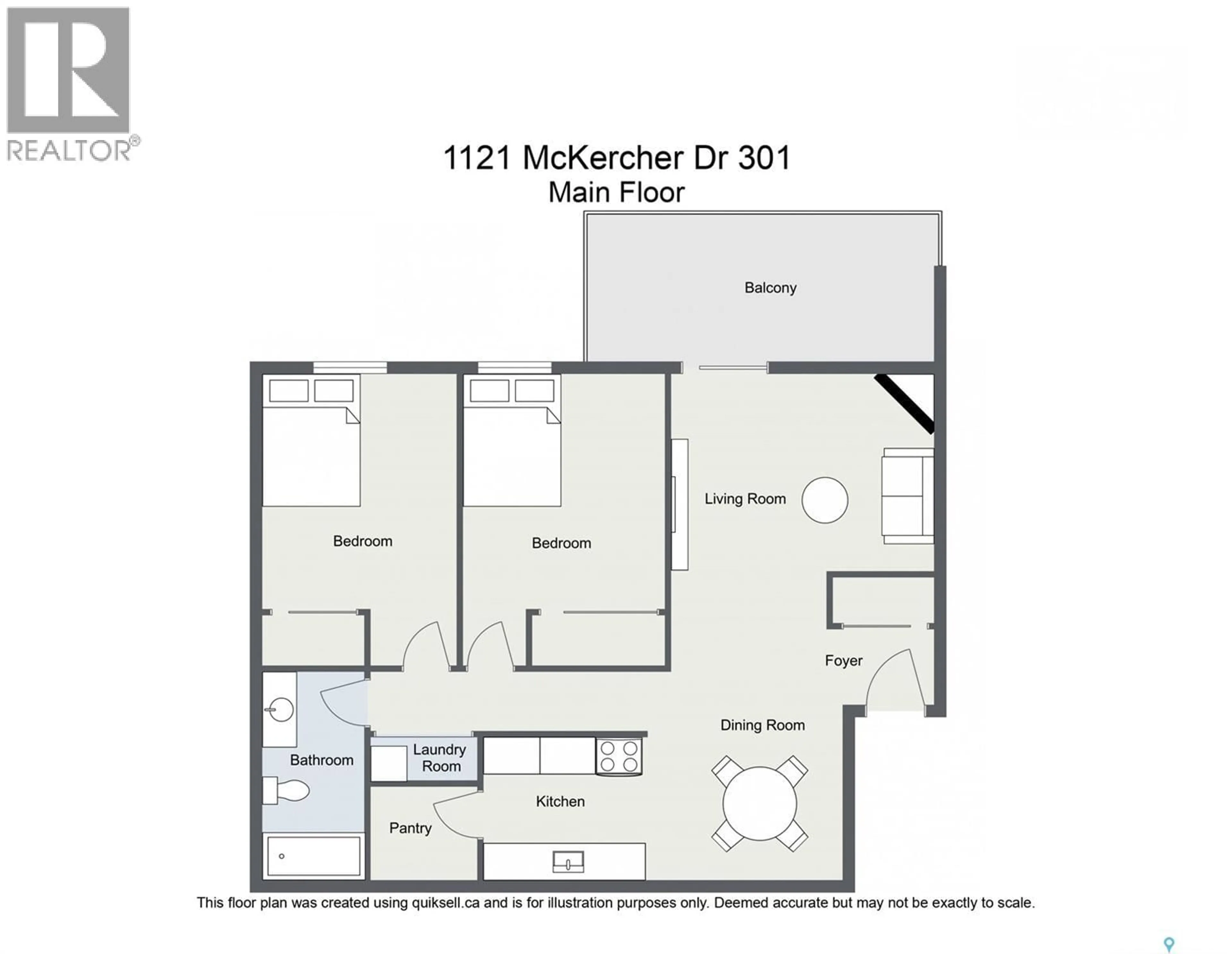 Floor plan for 301 1A - 1121 MCKERCHER DRIVE, Saskatoon Saskatchewan S7H5B8