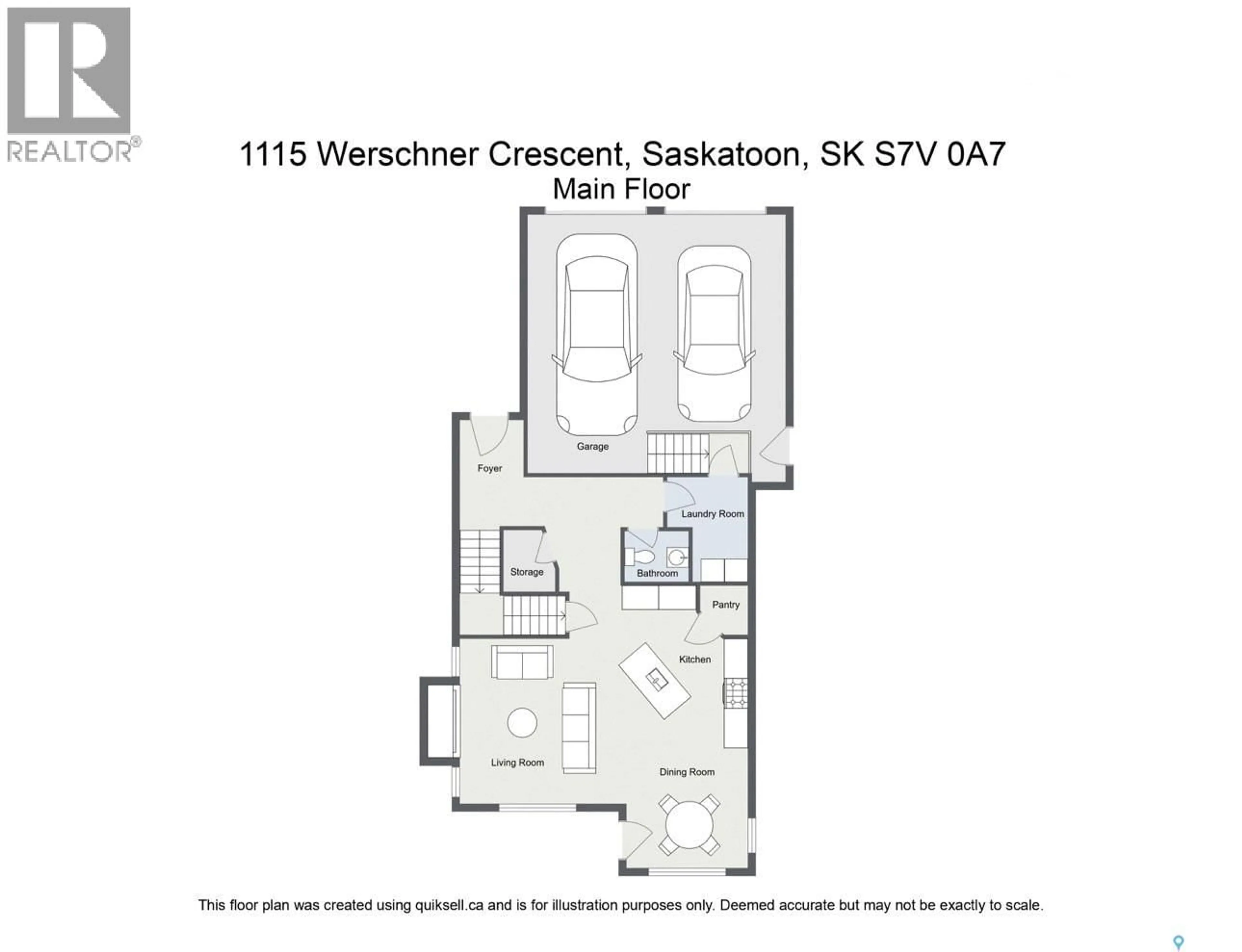 Floor plan for 1115 WERSCHNER CRESCENT, Saskatoon Saskatchewan S7V0A7