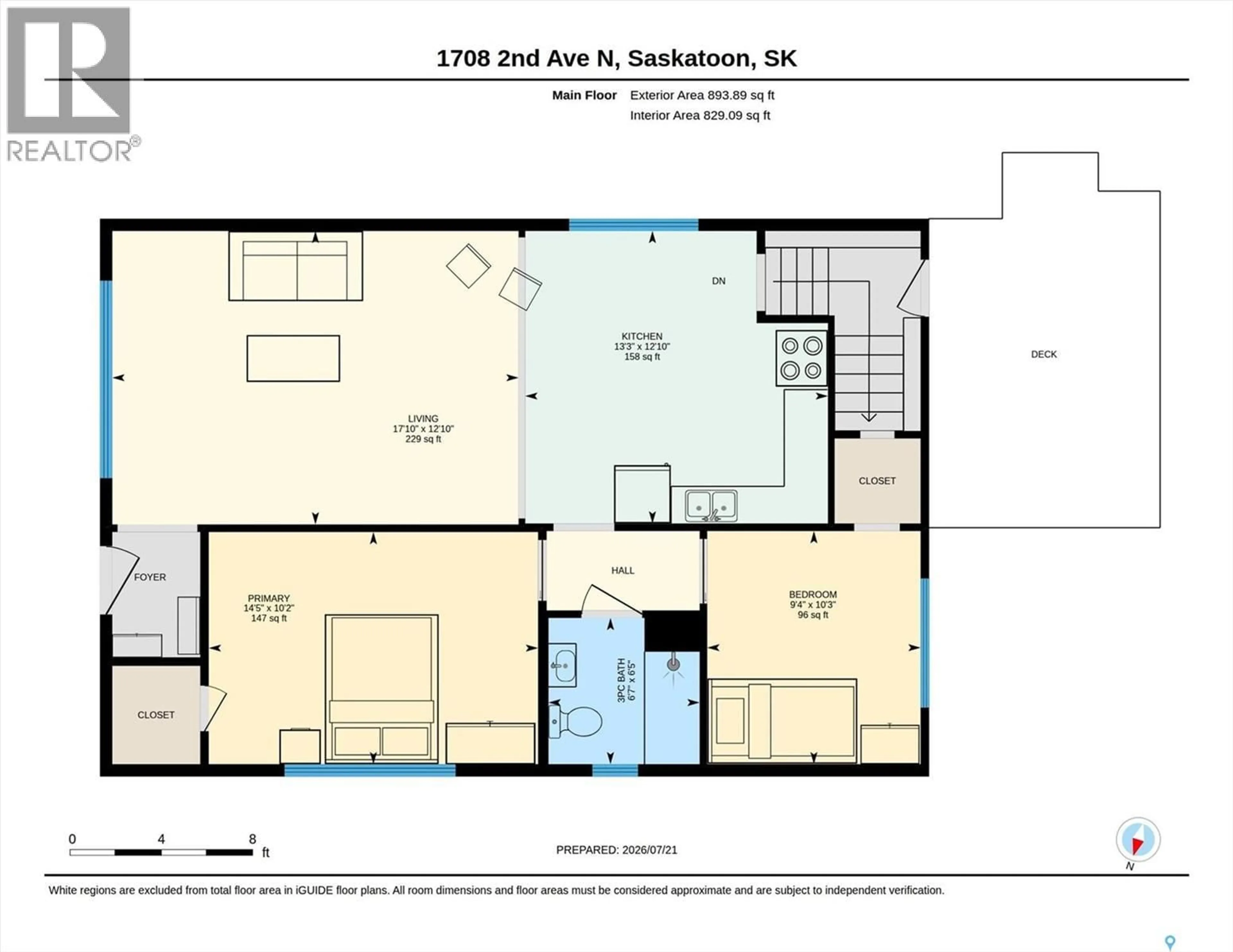 Floor plan for 1709 2ND AVENUE, Saskatoon Saskatchewan S7K3N2