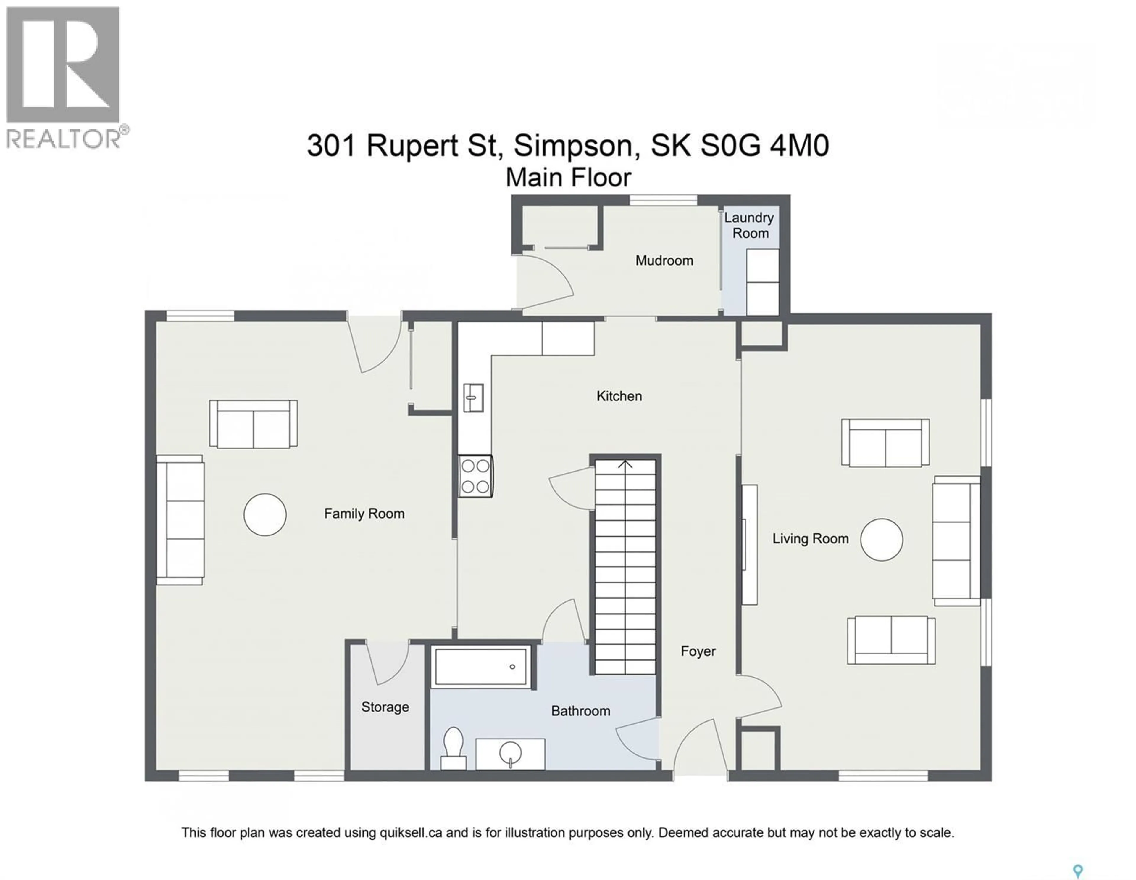 Floor plan for 301 RUPERT STREET, Simpson Saskatchewan S0G4M0