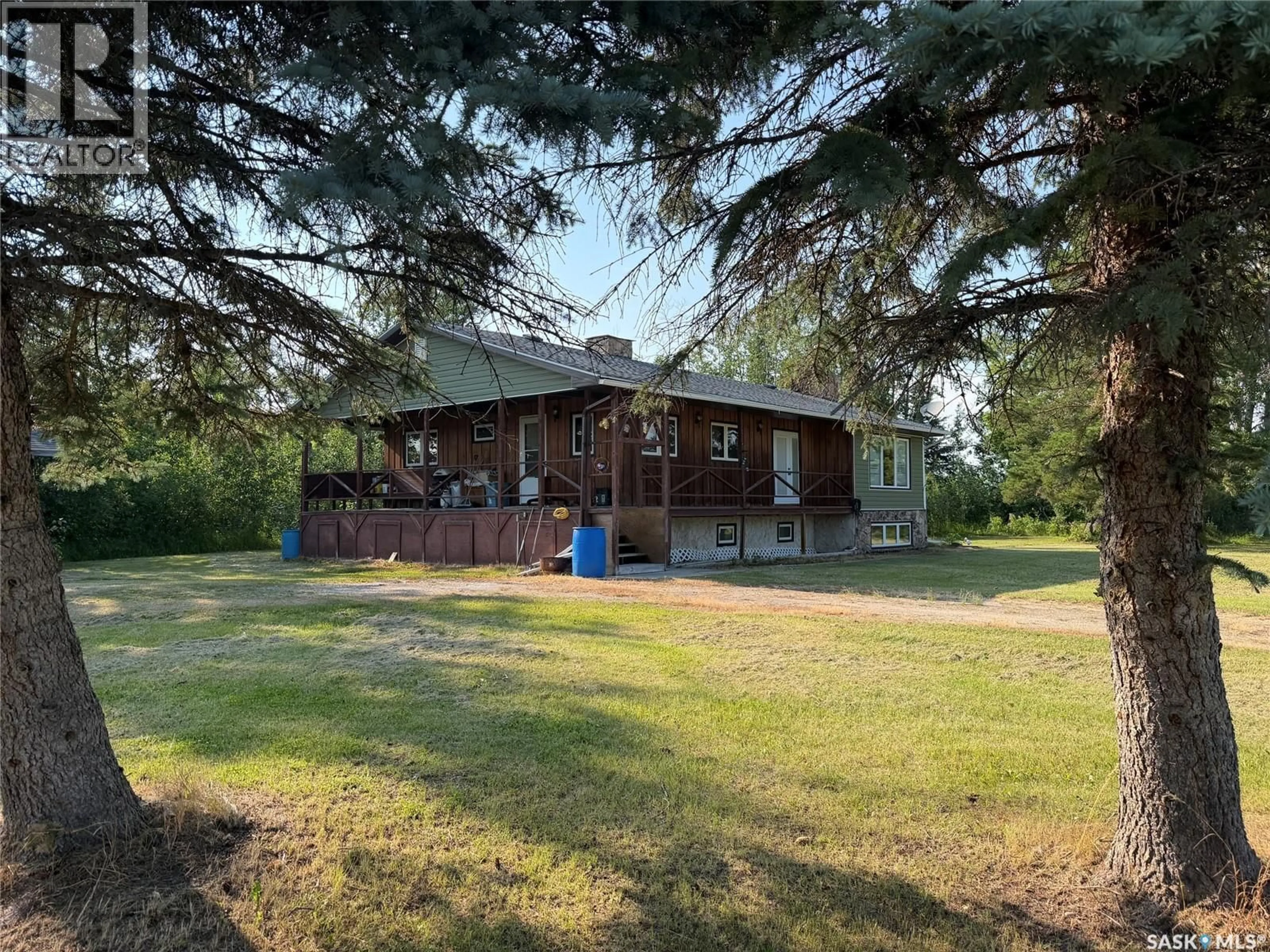 A pic from outside/outdoor area/front of a property/back of a property/a pic from drone, unknown for MACKIE ACREAGE, Hudson Bay Rm No. 394 Saskatchewan S0E0Y0