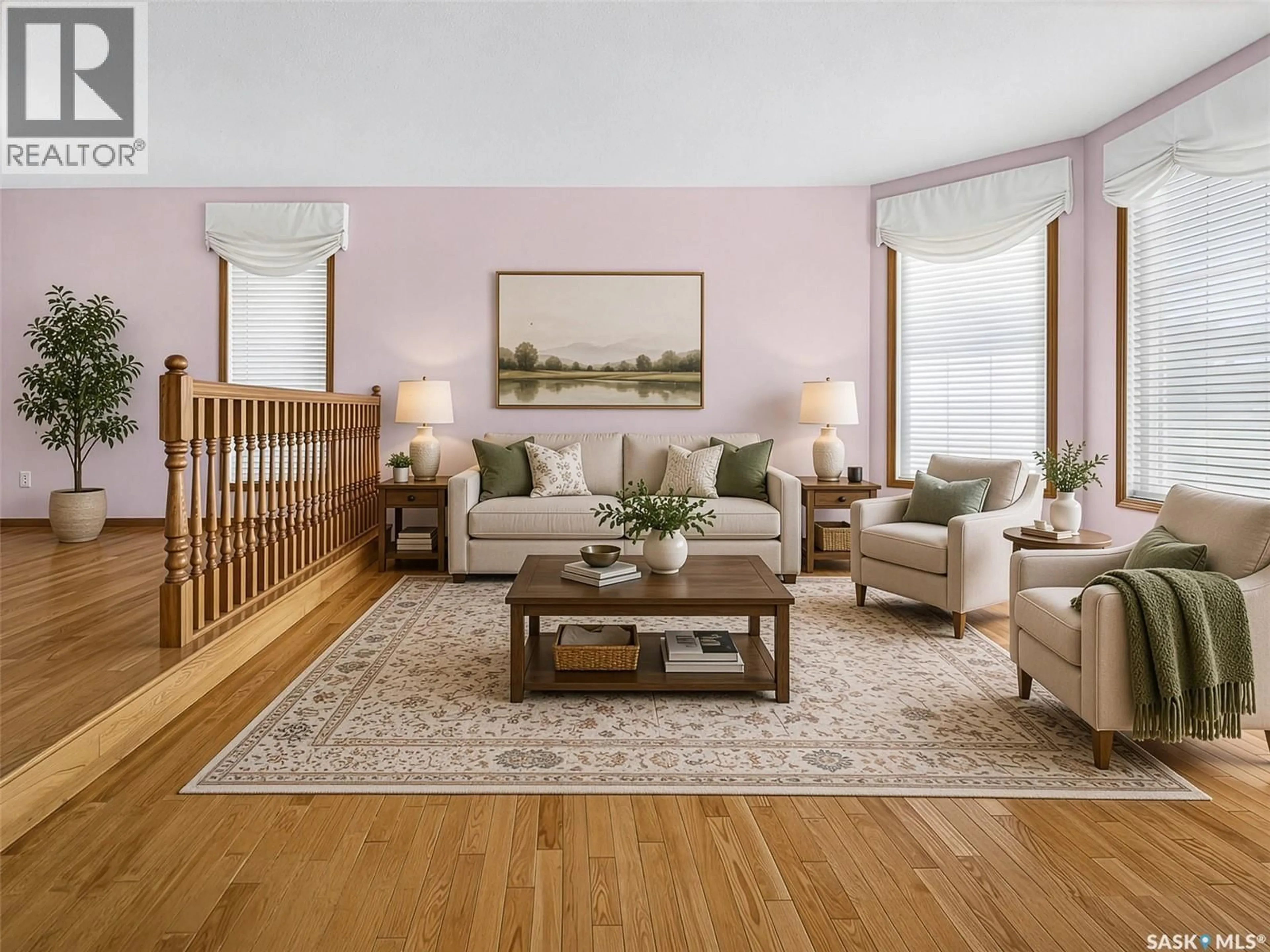 Living room with furniture, wood/laminate floor for 138 ATHABASCA STREET, Moose Jaw Saskatchewan S6H2B7