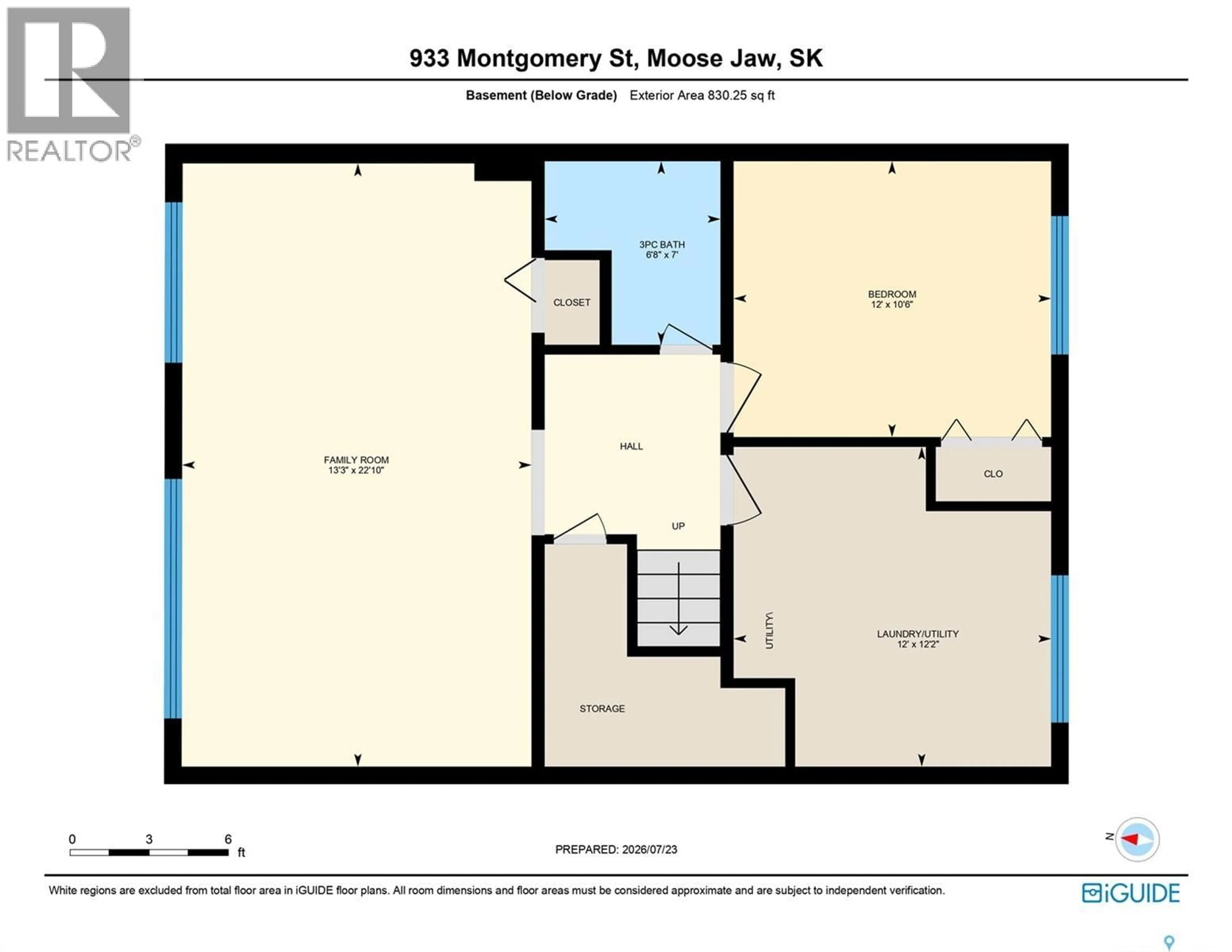 Floor plan for 933 MONTGOMERY STREET, Moose Jaw Saskatchewan S6H2W7