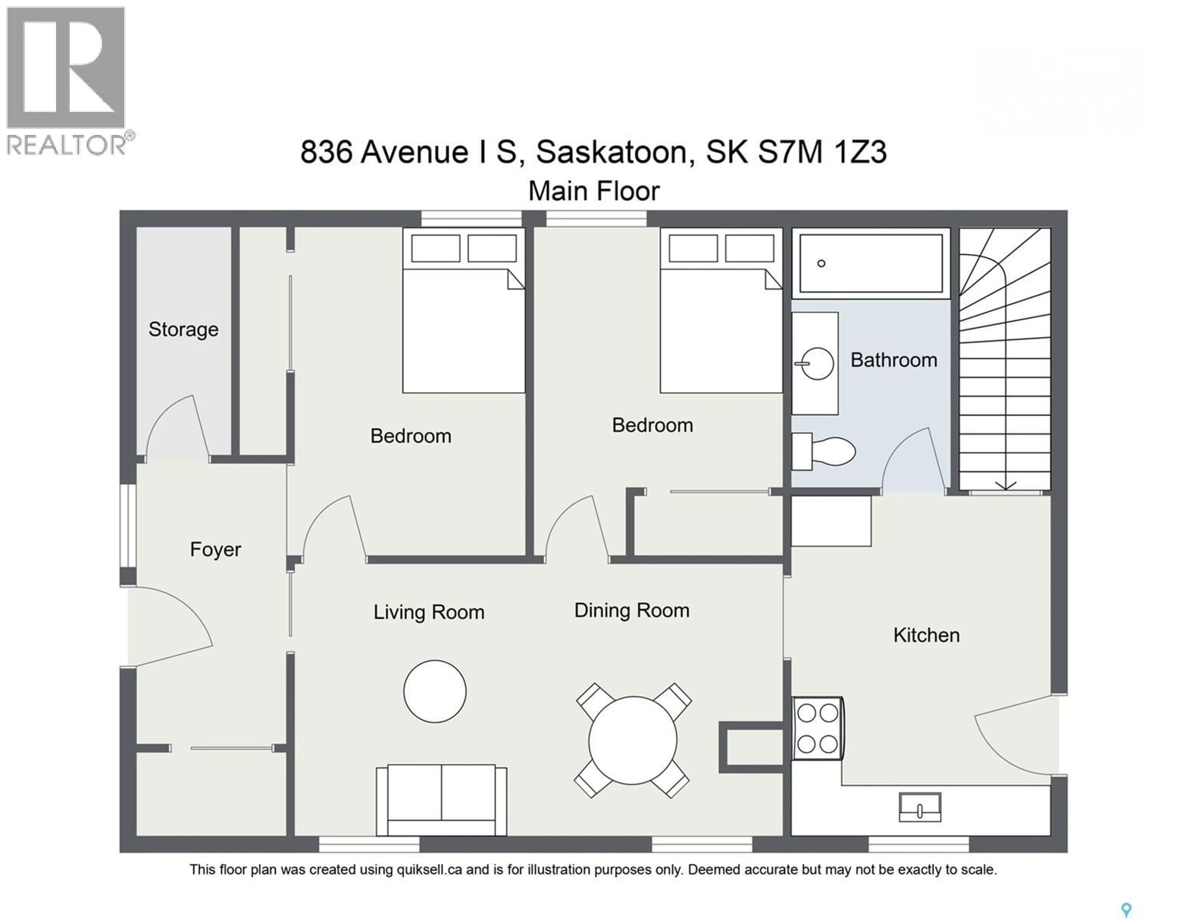 Floor plan for 836 I AVENUE, Saskatoon Saskatchewan S7M1Z3