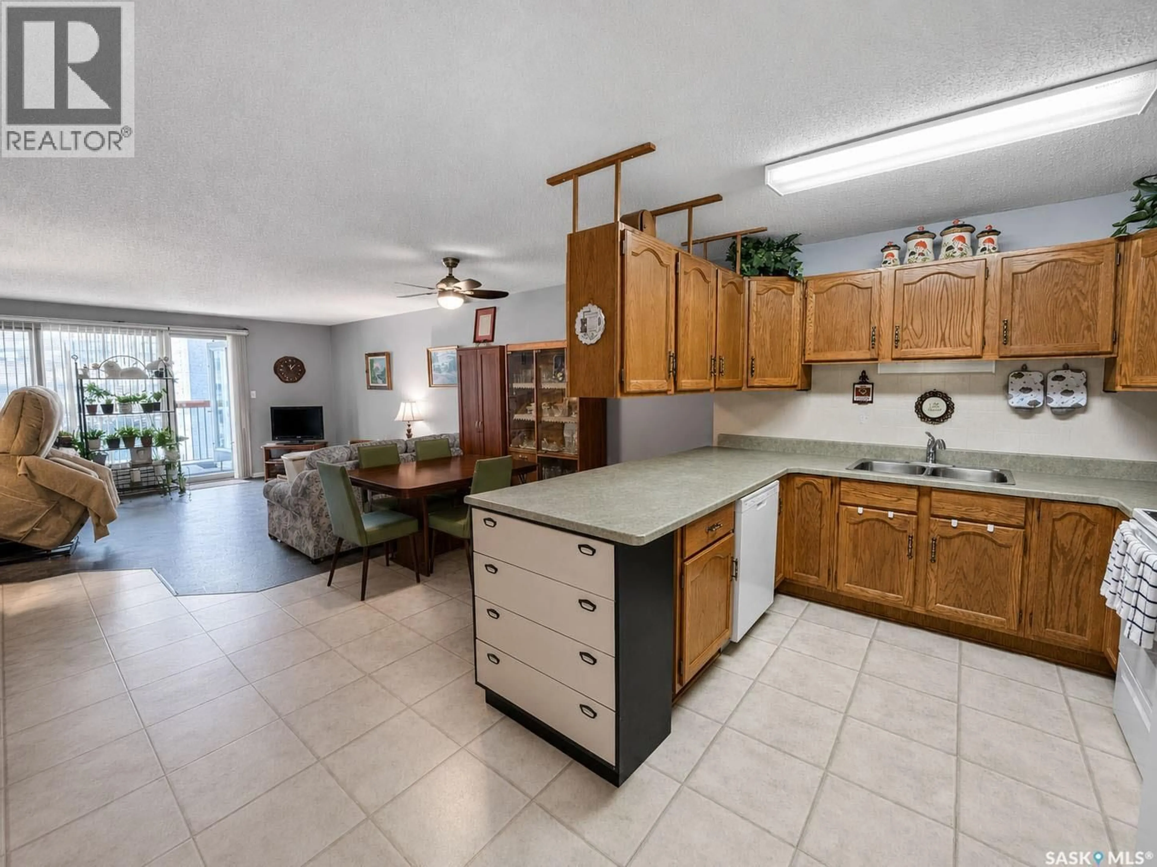 Open concept kitchen, ceramic/tile floor for E - 304 255 7TH STREET, Prince Albert Saskatchewan S6V0R9