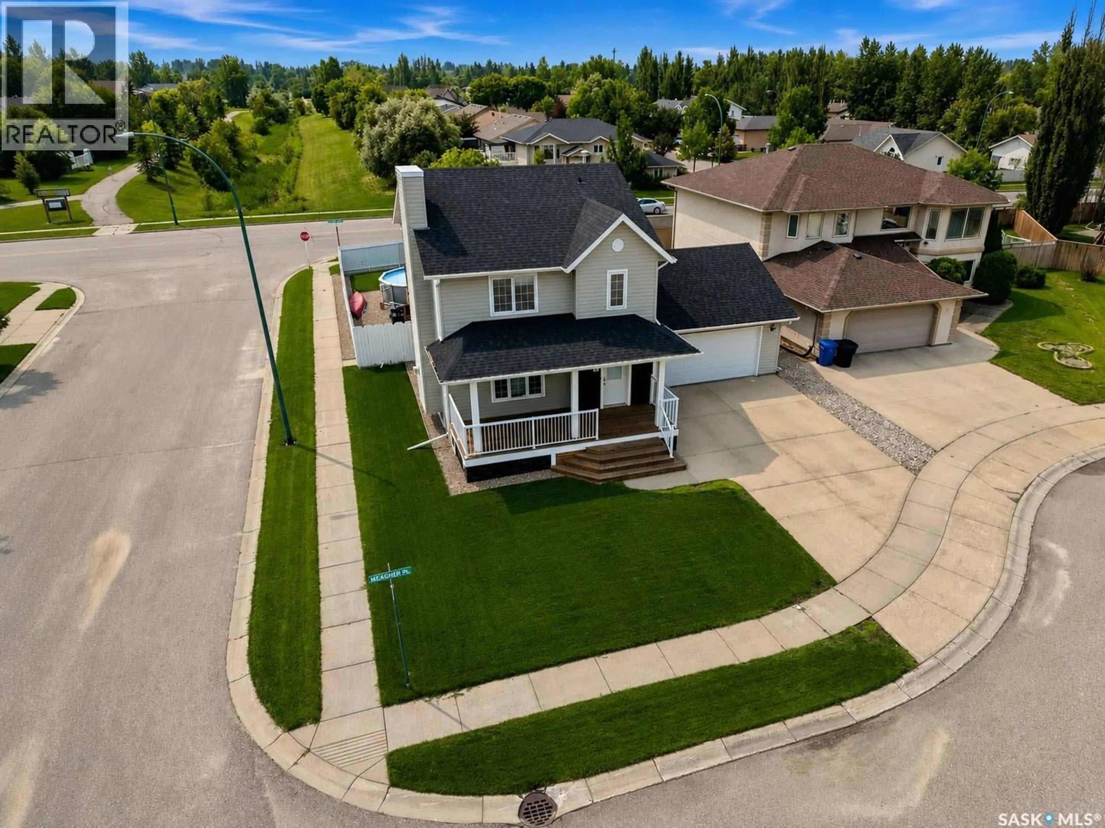 A pic from outside/outdoor area/front of a property/back of a property/a pic from drone, unknown for 3 MEAGHER PLACE, Prince Albert Saskatchewan S6X1C3