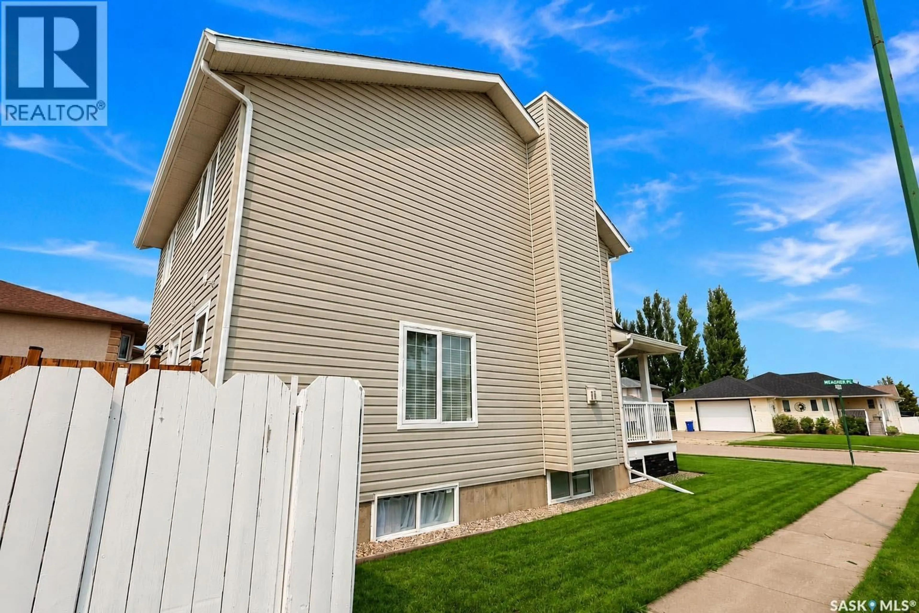 Home with vinyl exterior material, street for 3 MEAGHER PLACE, Prince Albert Saskatchewan S6X1C3
