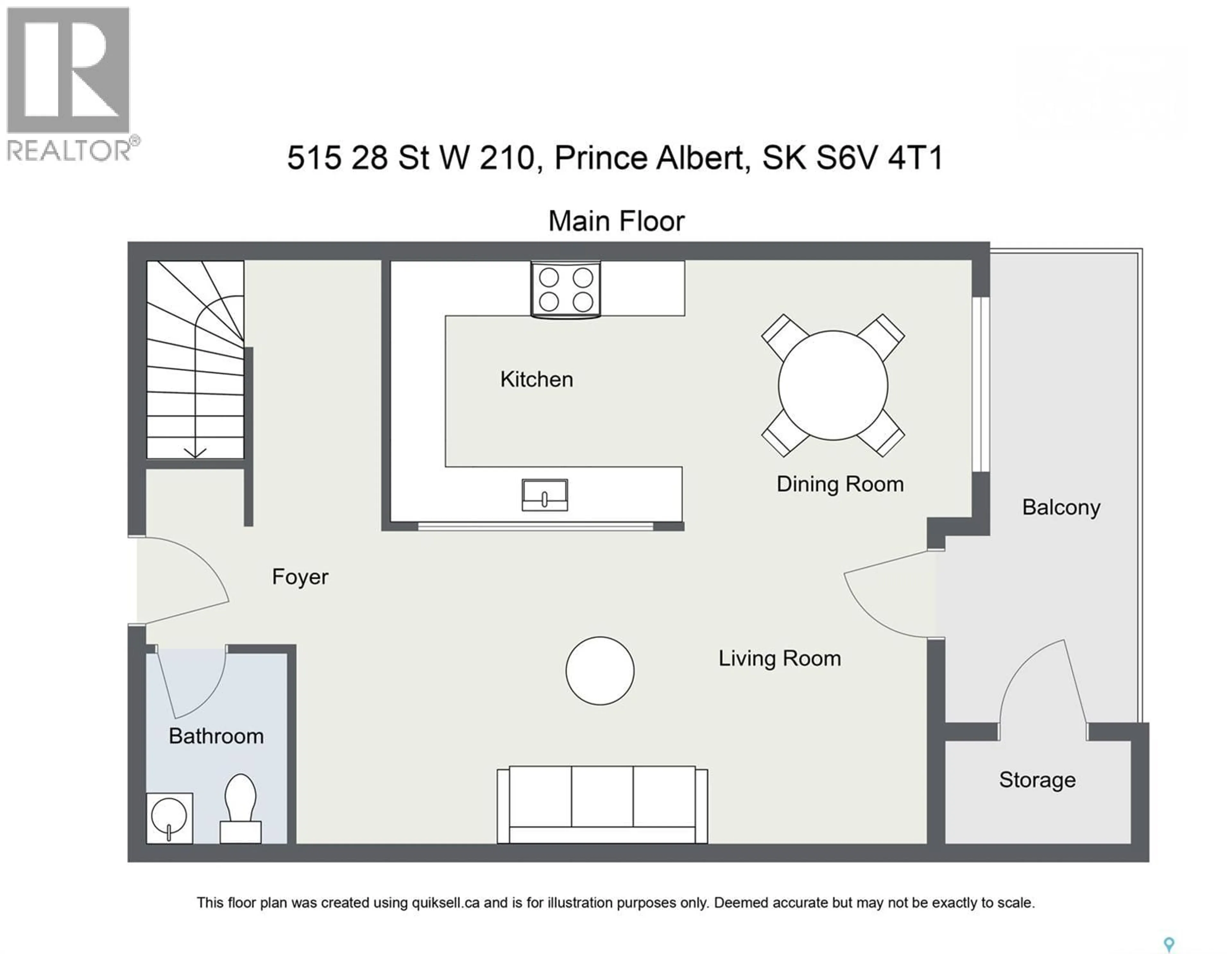 Floor plan for 210 515 28TH STREET E, Prince Albert Saskatchewan S6V1X8