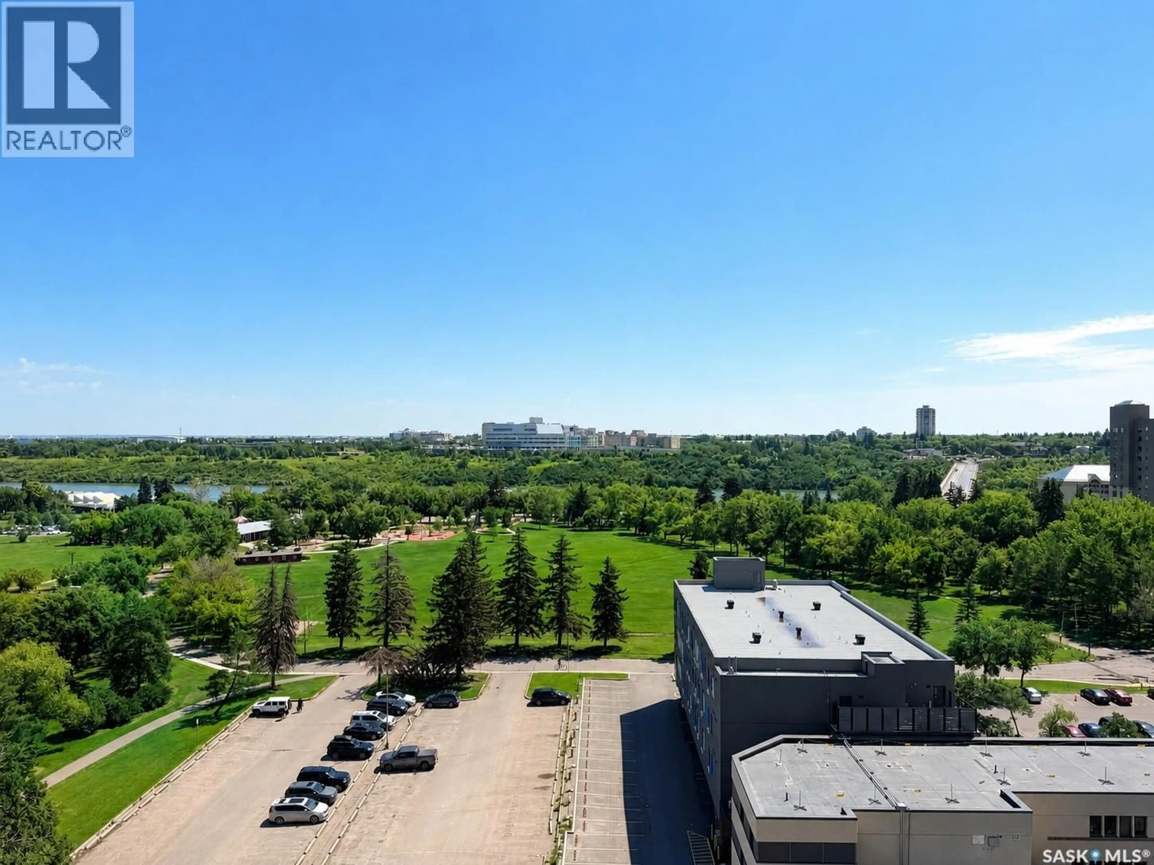 A pic from outside/outdoor area/front of a property/back of a property/a pic from drone, city buildings view from balcony for 430 - 1401 5TH AVENUE, Saskatoon Saskatchewan S7K6Z2