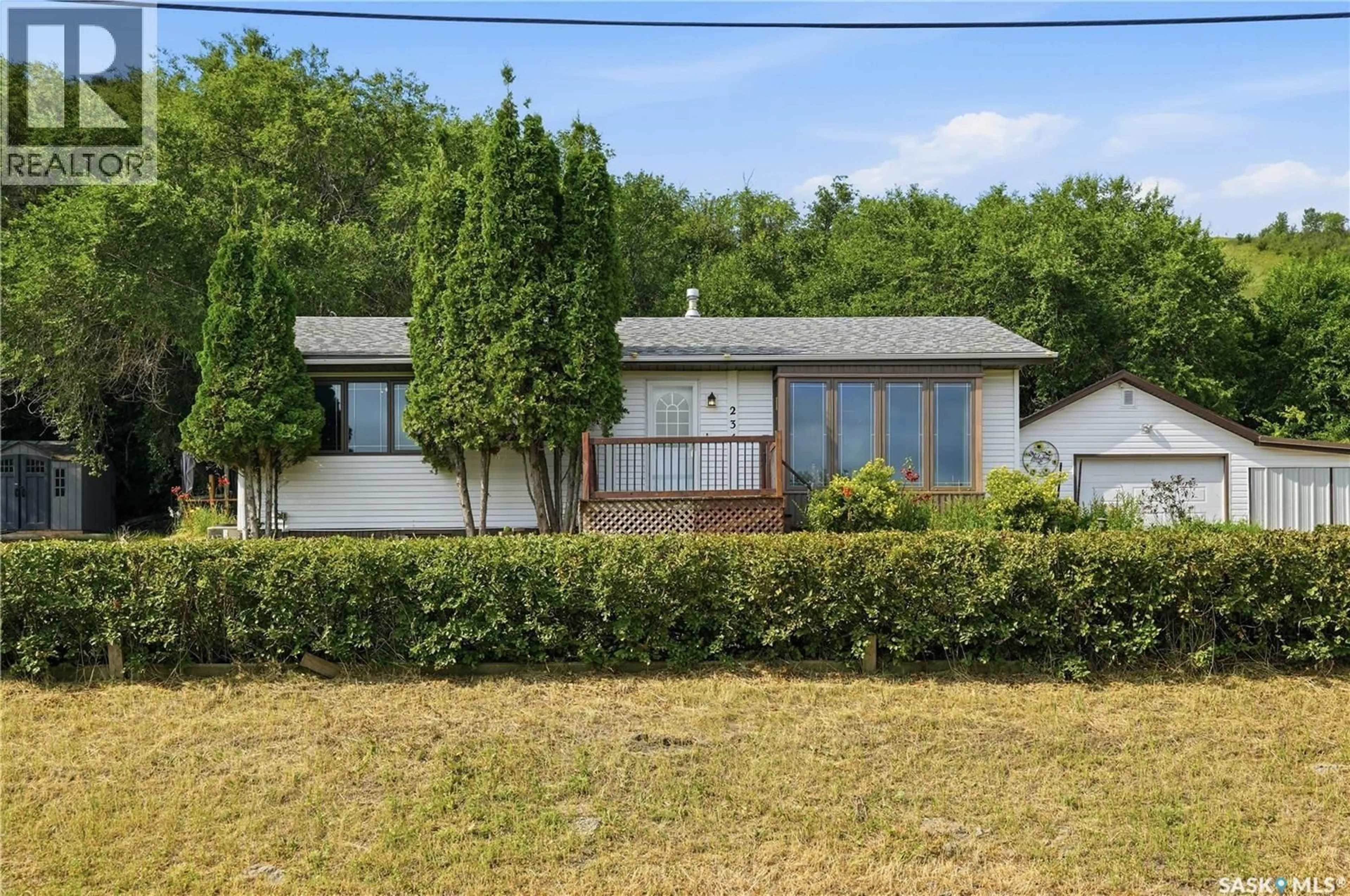 A pic from outside/outdoor area/front of a property/back of a property/a pic from drone, unknown for 234 B-SAY-TAH ROAD, B-Say-Tah Saskatchewan S0G1S0