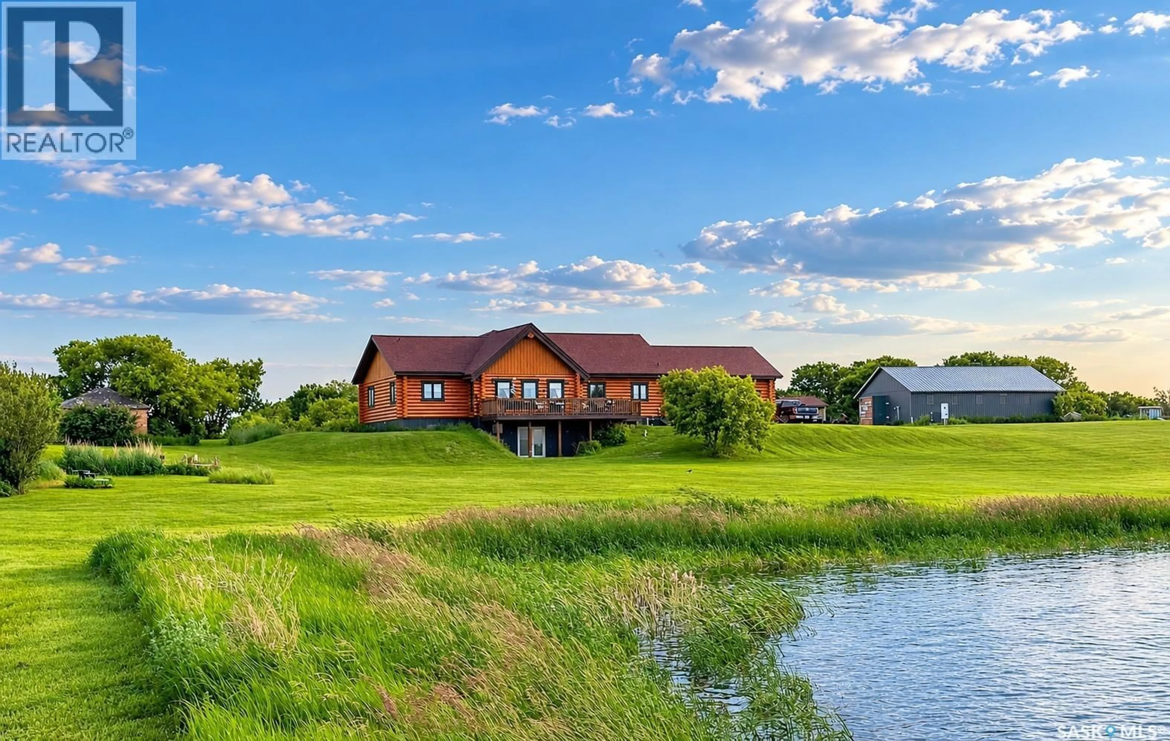 A pic from outside/outdoor area/front of a property/back of a property/a pic from drone, water/lake/river/ocean view for GOOSE LODGE, Bayne Rm No. 371 Saskatchewan S0K0S0