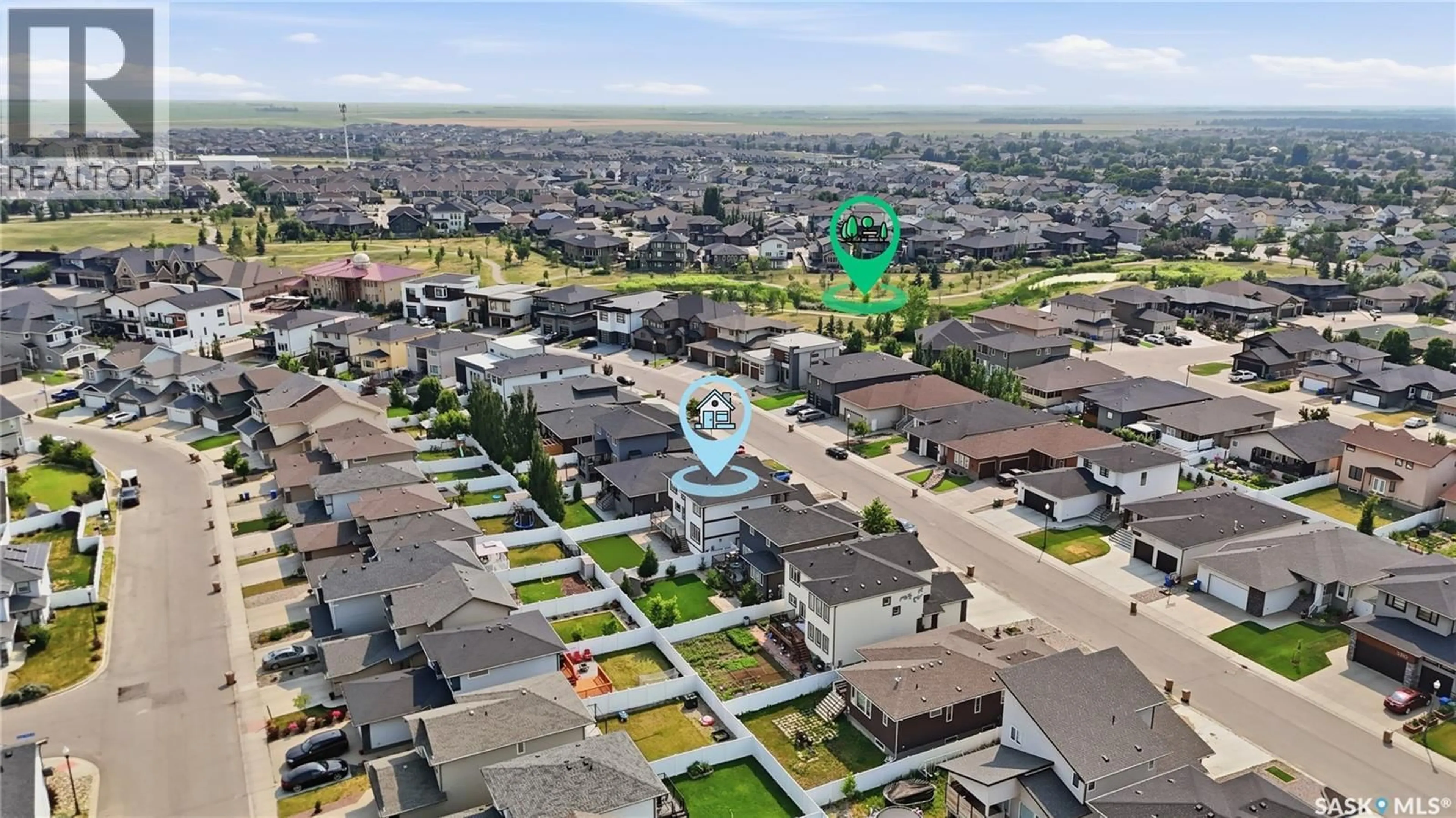 A pic from outside/outdoor area/front of a property/back of a property/a pic from drone, street for 3325 GREEN BROOK ROAD, Regina Saskatchewan S4V2Z6