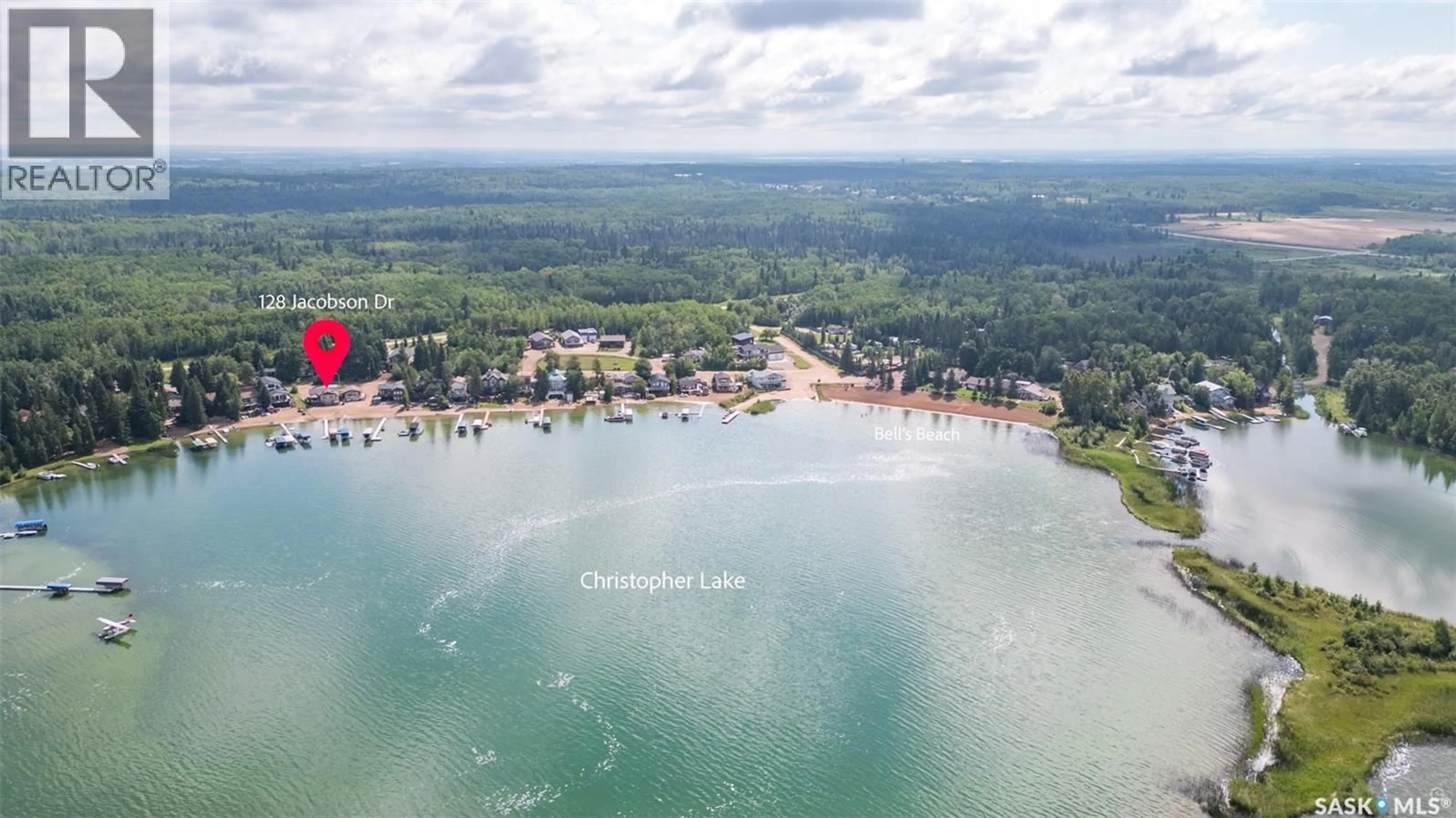 A pic from outside/outdoor area/front of a property/back of a property/a pic from drone, water/lake/river/ocean view for 128 JACOBSON DRIVE, Lakeland Rm No. 521 Saskatchewan S6V5R1