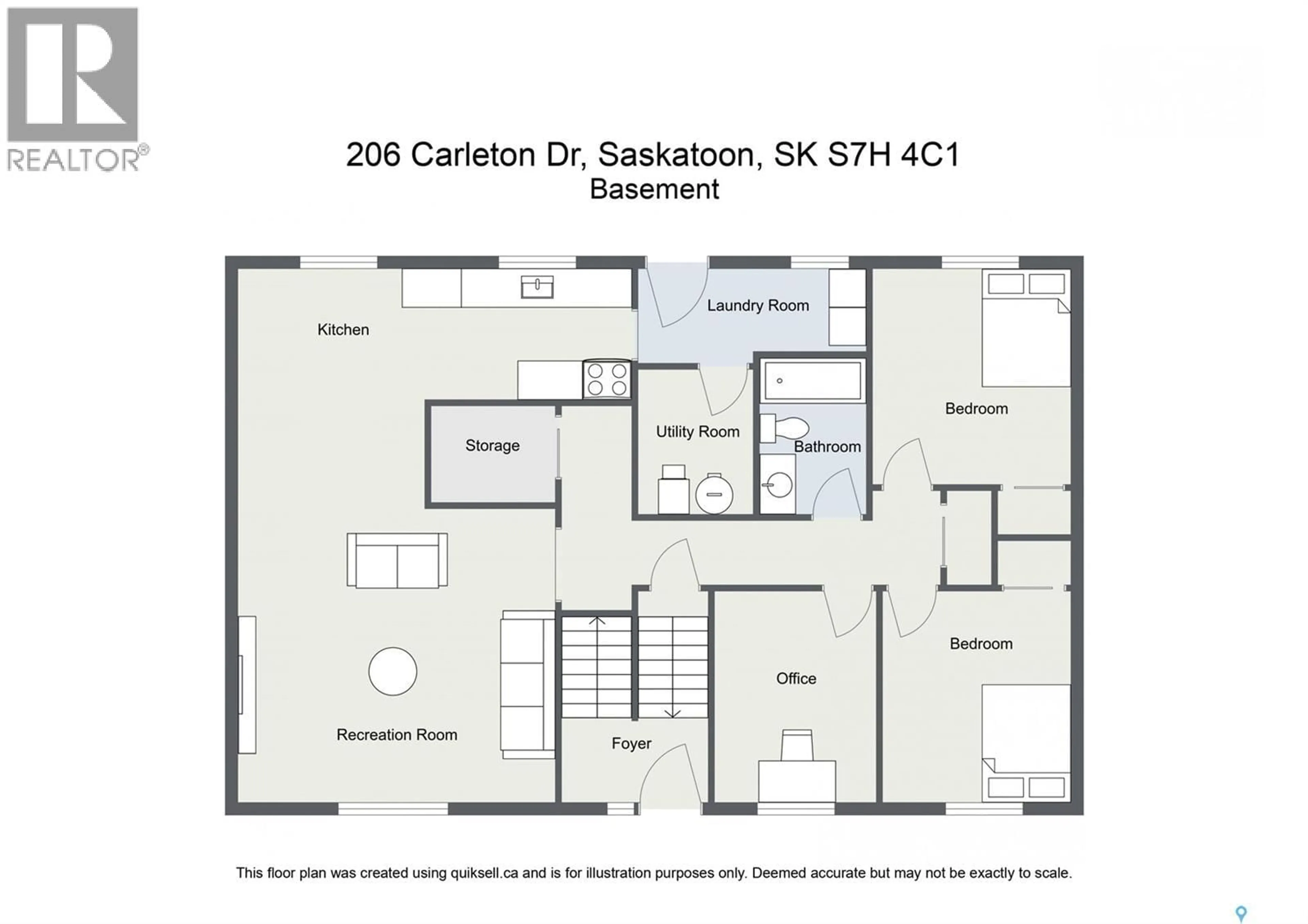 Floor plan for 206 CARLETON DRIVE, Saskatoon Saskatchewan S7H4C1