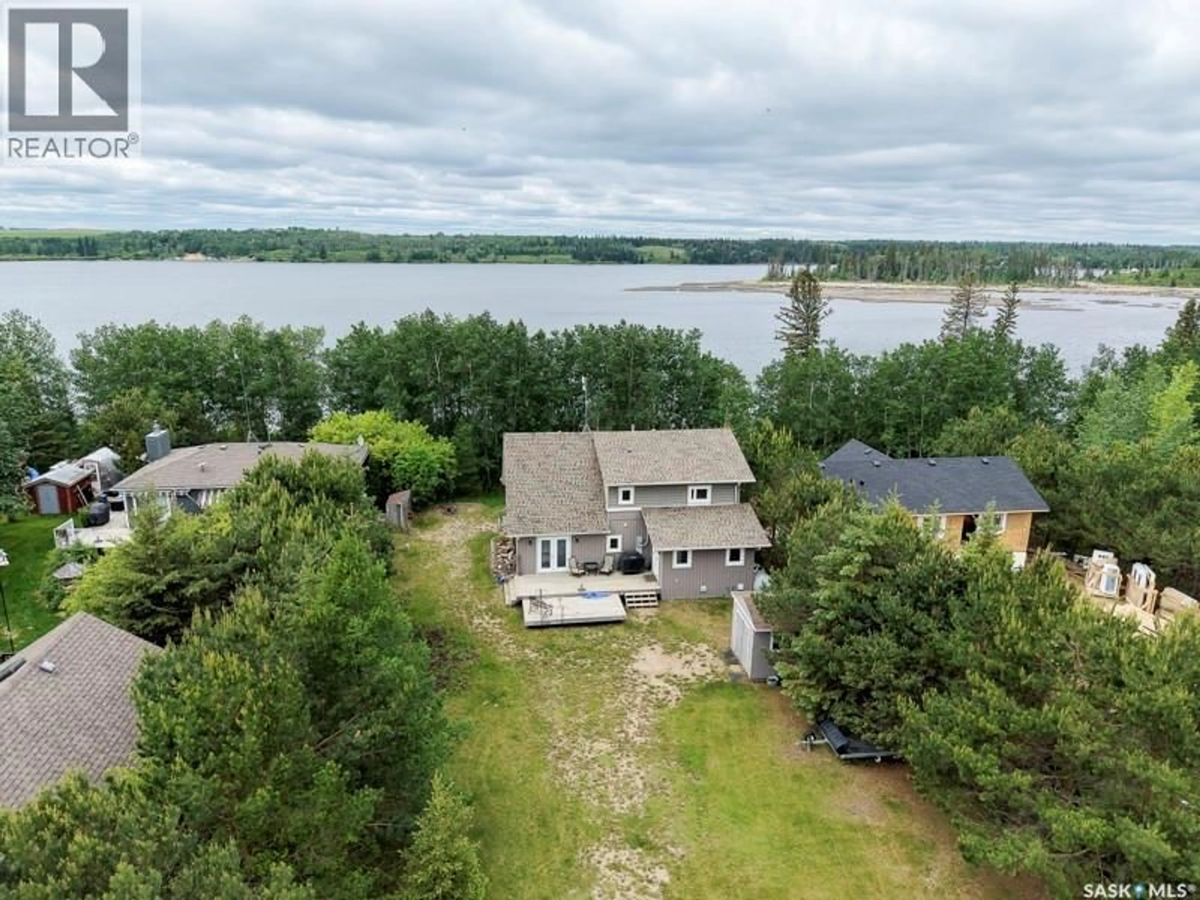 A pic from outside/outdoor area/front of a property/back of a property/a pic from drone, water/lake/river/ocean view for 120 JIMMY ROAD, Jimmy (Pratt) Lake Saskatchewan S0K0J0