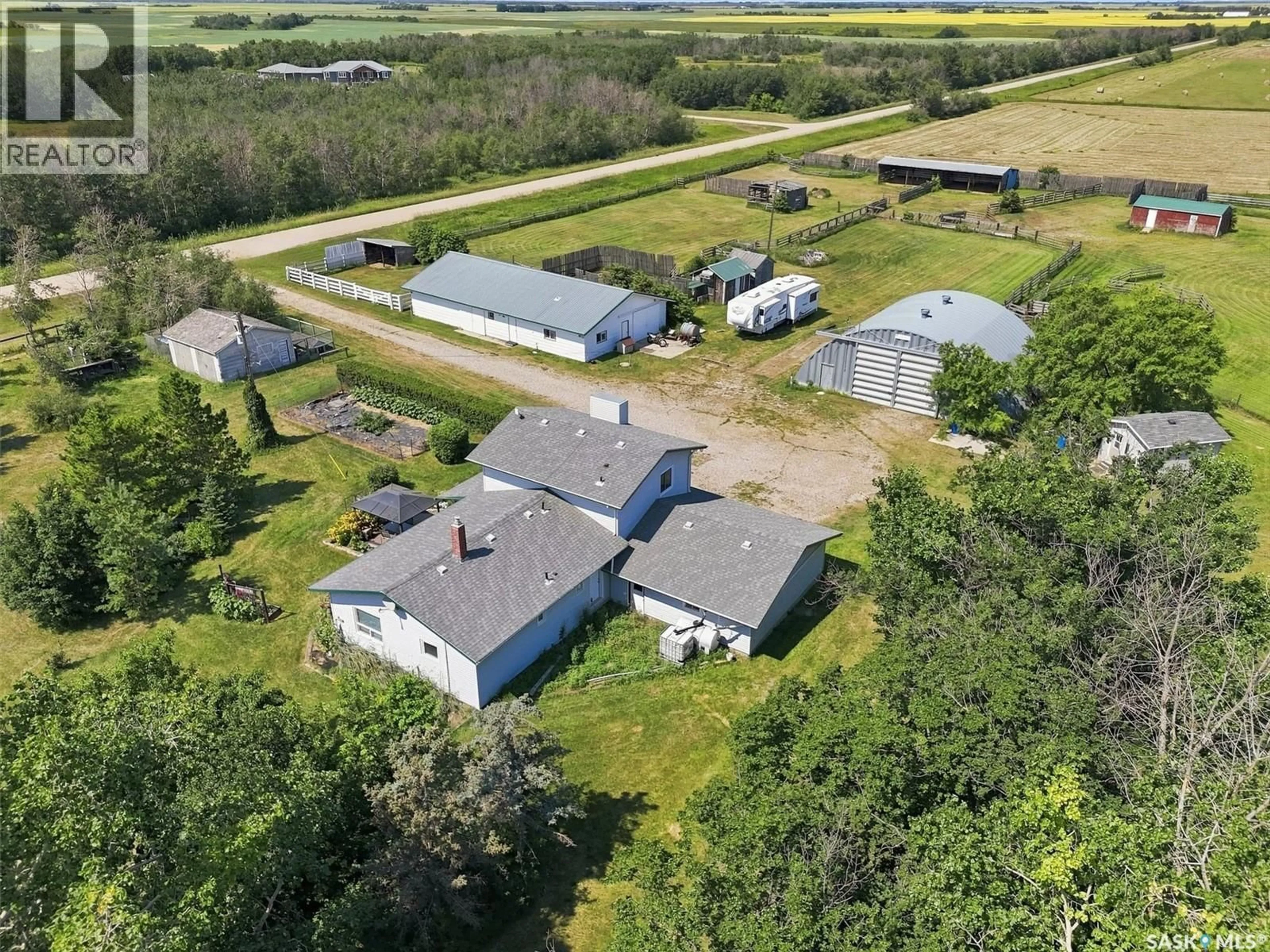 A pic from outside/outdoor area/front of a property/back of a property/a pic from drone, building for WRIGHT ACREAGE, Corman Park Rm No. 344 Saskatchewan S7K3J5