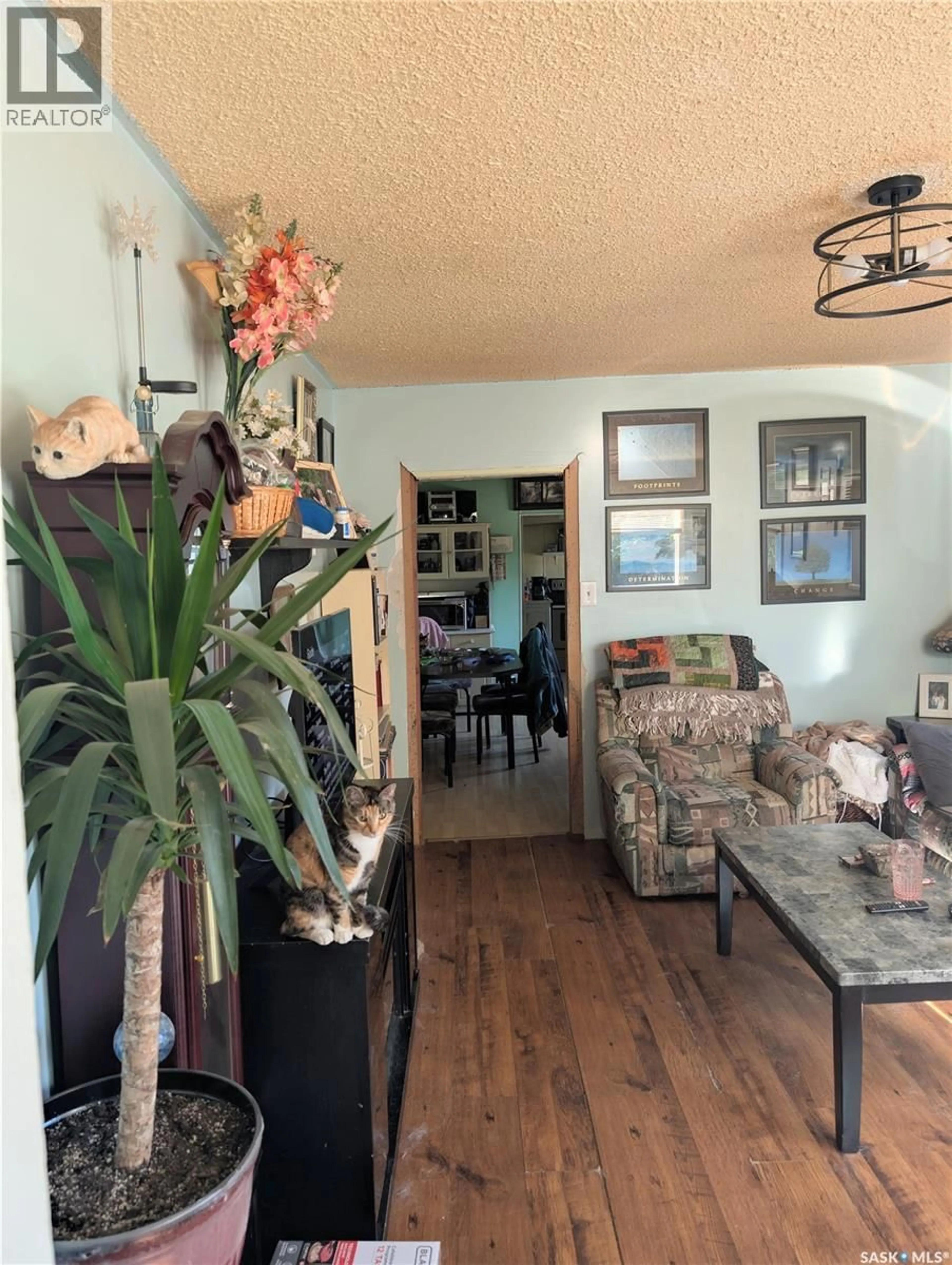 Living room with furniture, wood/laminate floor for 309 6TH AVENUE, Swift Current Saskatchewan S9H0X9