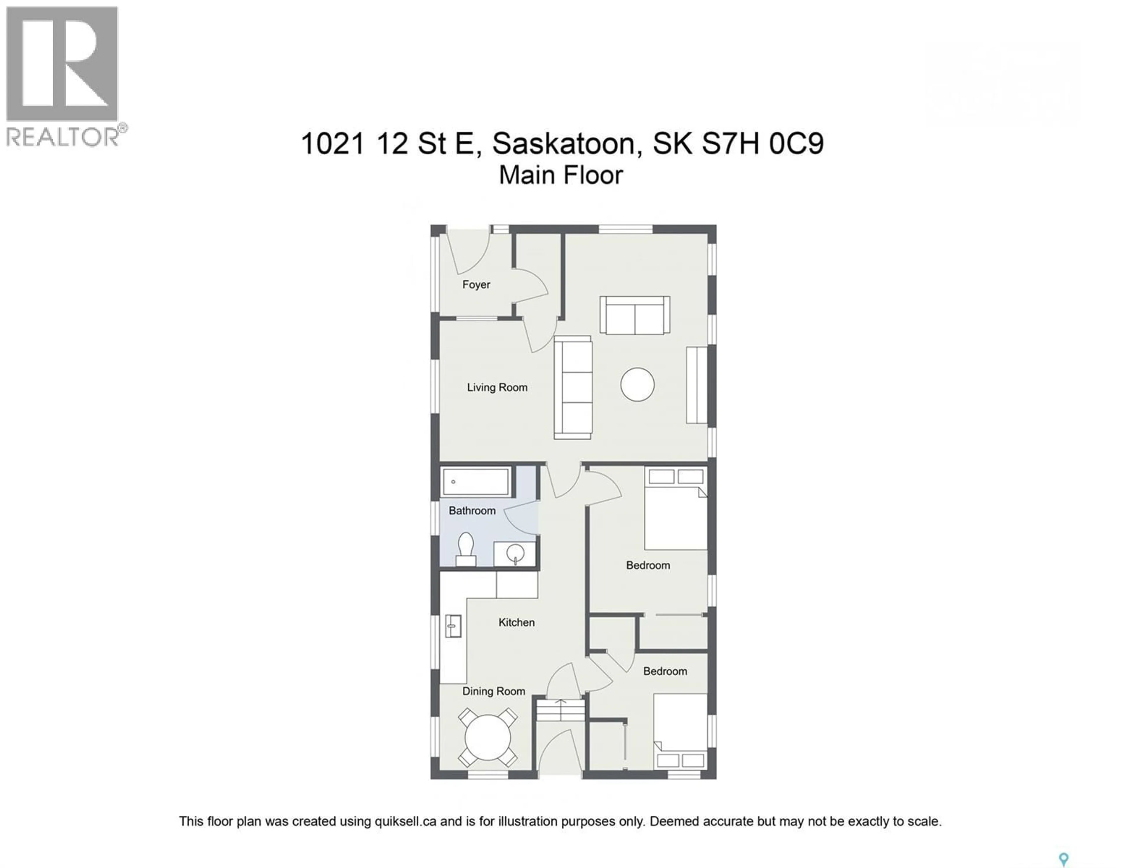 Floor plan for 1021 12TH STREET, Saskatoon Saskatchewan S7H0C9