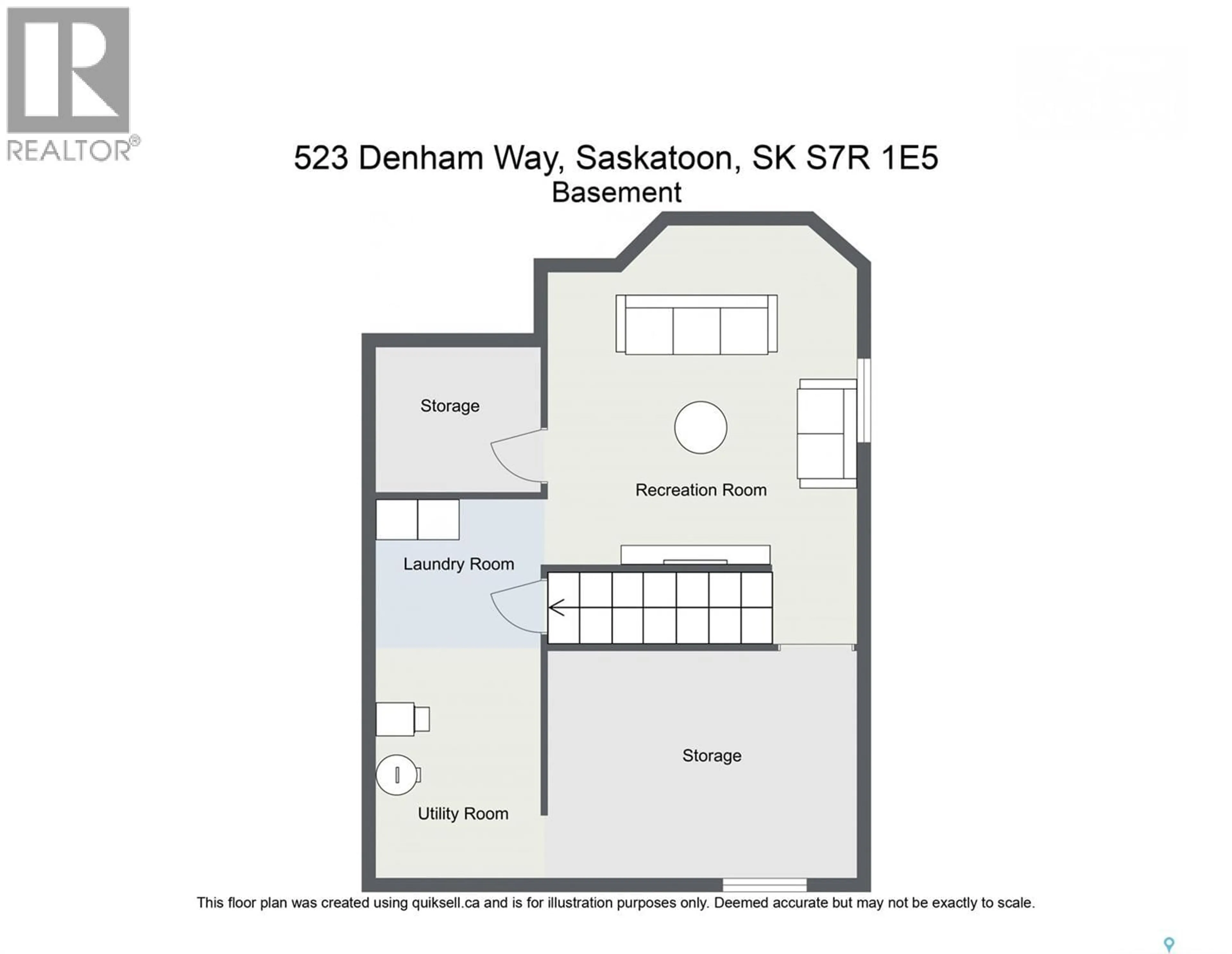 Floor plan for 523 DENHAM WAY, Saskatoon Saskatchewan S7R1E5