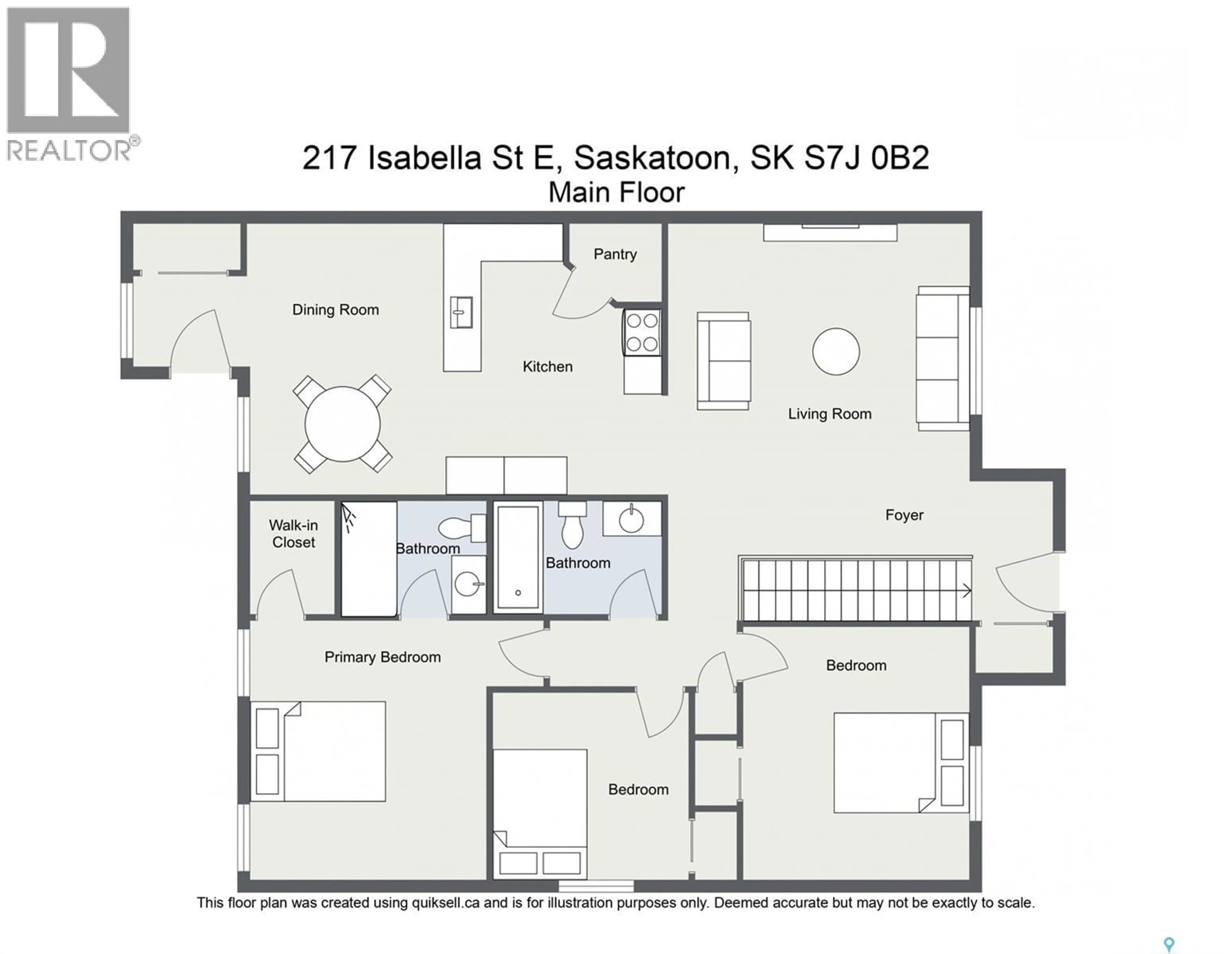 Floor plan for 217 ISABELLA STREET E, Saskatoon Saskatchewan S7J0B2