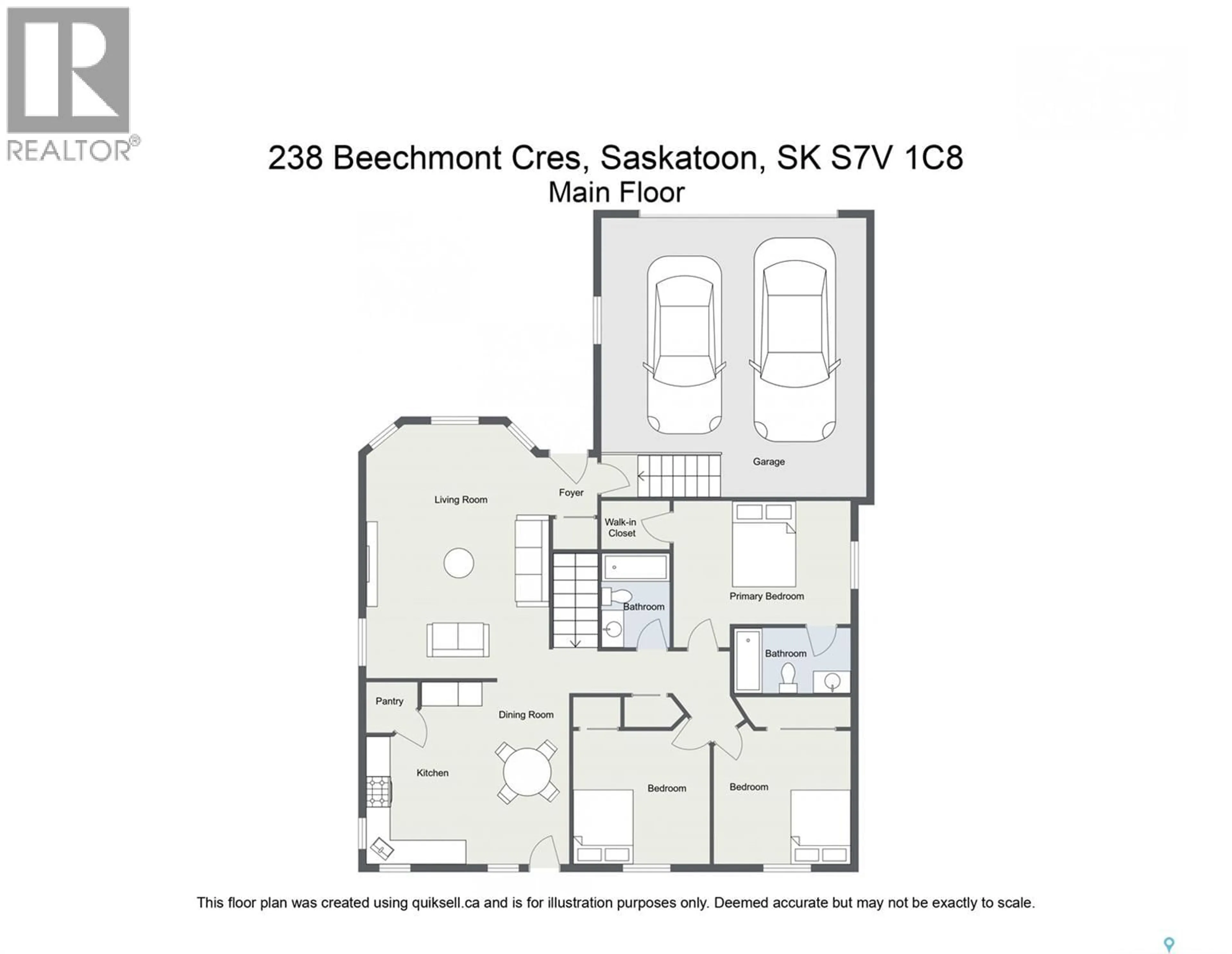 Floor plan for 238 BEECHMONT CRESCENT, Saskatoon Saskatchewan S7V1C8