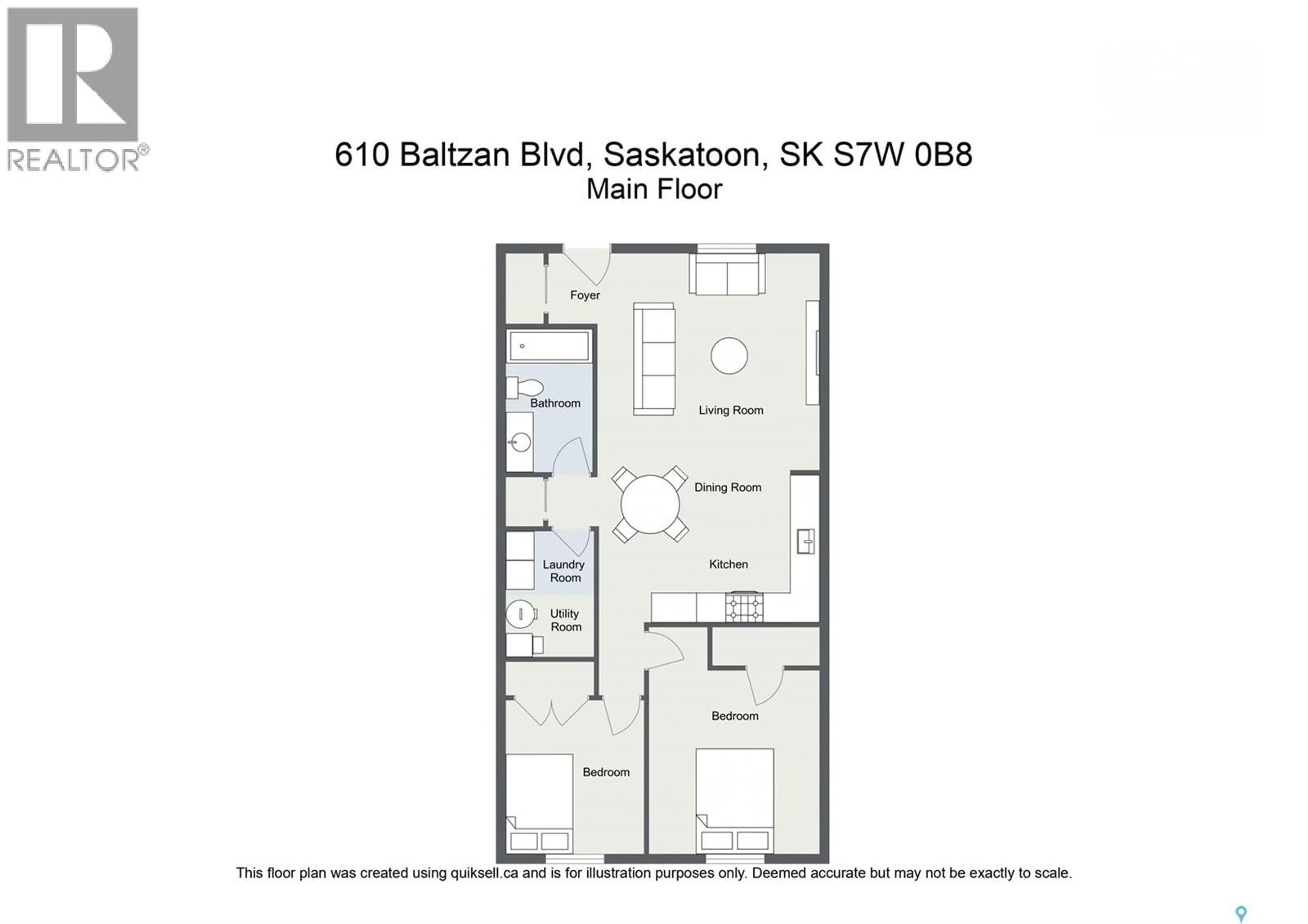 Floor plan for 610 BALTZAN BOULEVARD, Saskatoon Saskatchewan S7W0X5