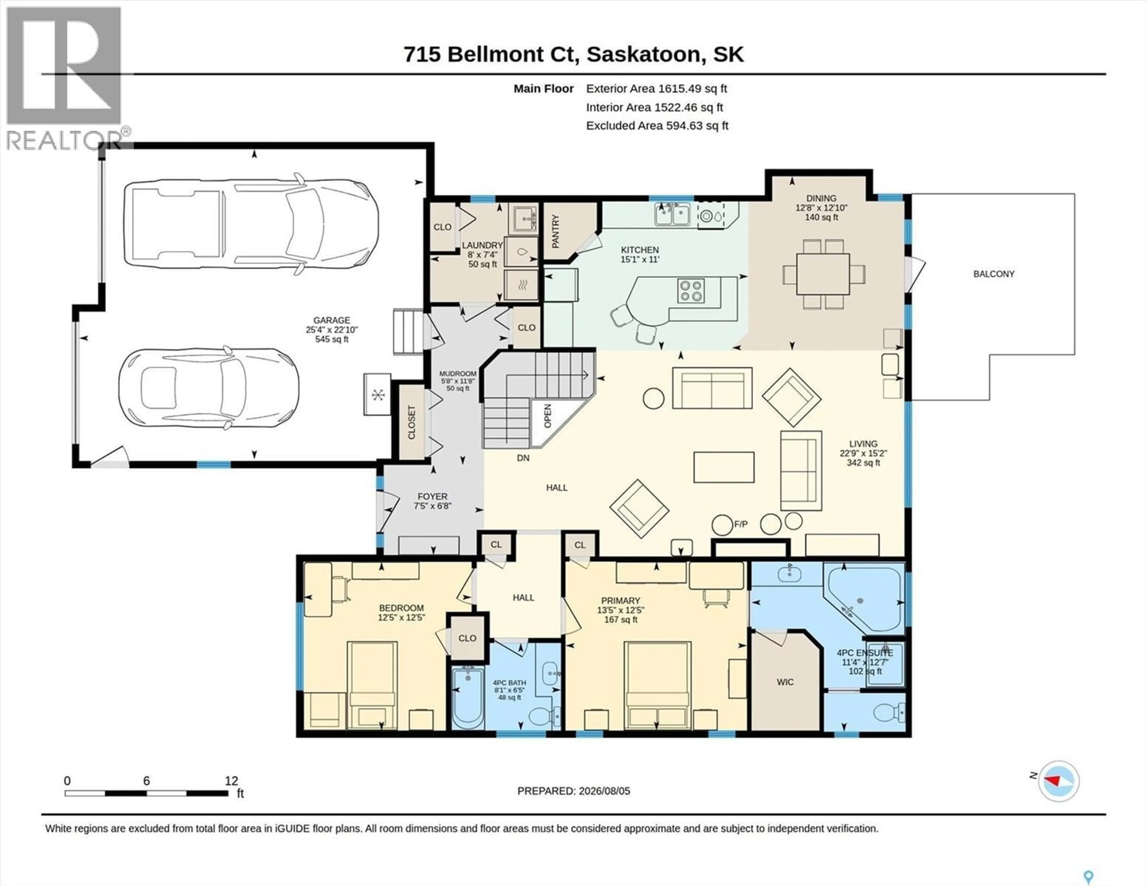 Floor plan for 715 BELLMONT COURT, Saskatoon Saskatchewan S7V1K7