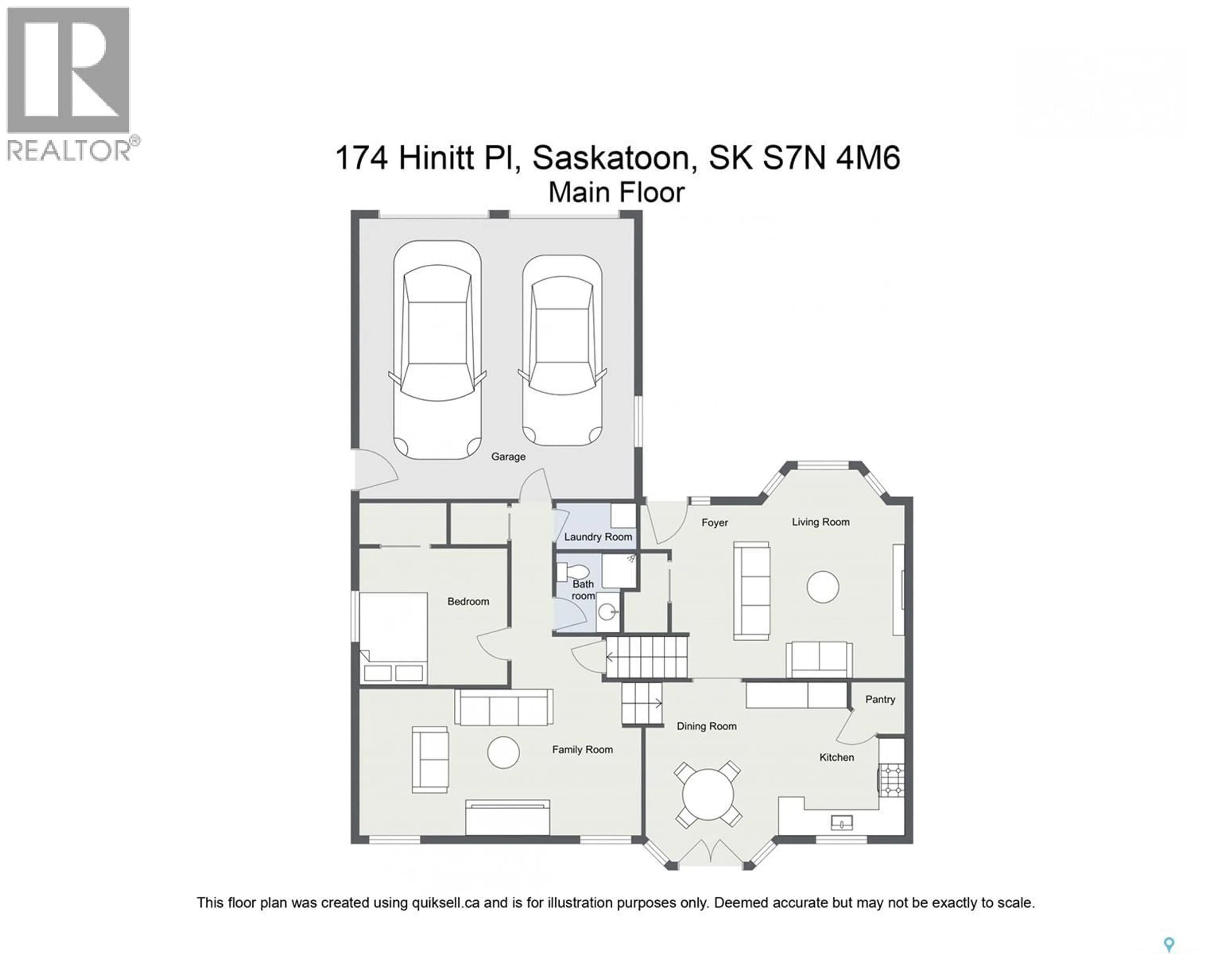 Floor plan for 174 HINITT PLACE, Saskatoon Saskatchewan S7N4M6