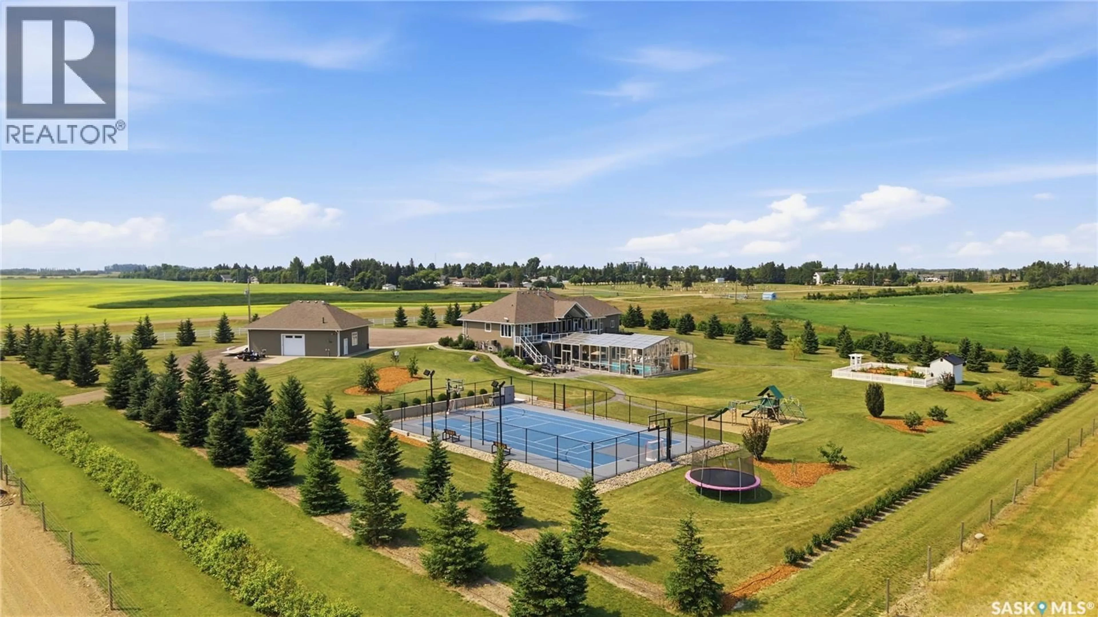 A pic from outside/outdoor area/front of a property/back of a property/a pic from drone, water/lake/river/ocean view for 13.95 LUXURY VIBANK ACREAGE, Vibank Saskatchewan S0G4Y0