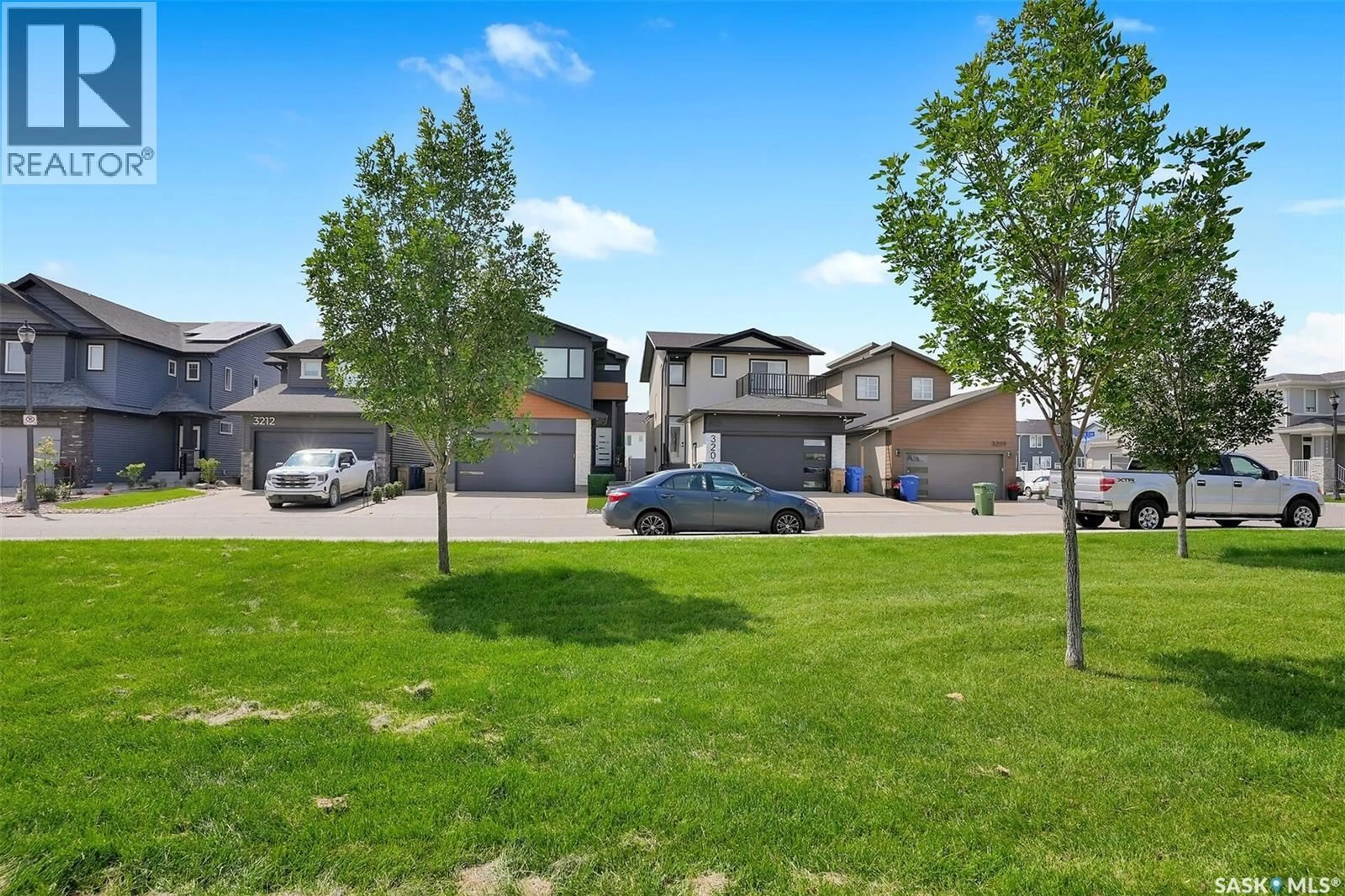 A pic from outside/outdoor area/front of a property/back of a property/a pic from drone, street for 3204 CROSBIE CRESCENT, Regina Saskatchewan S4V3S4