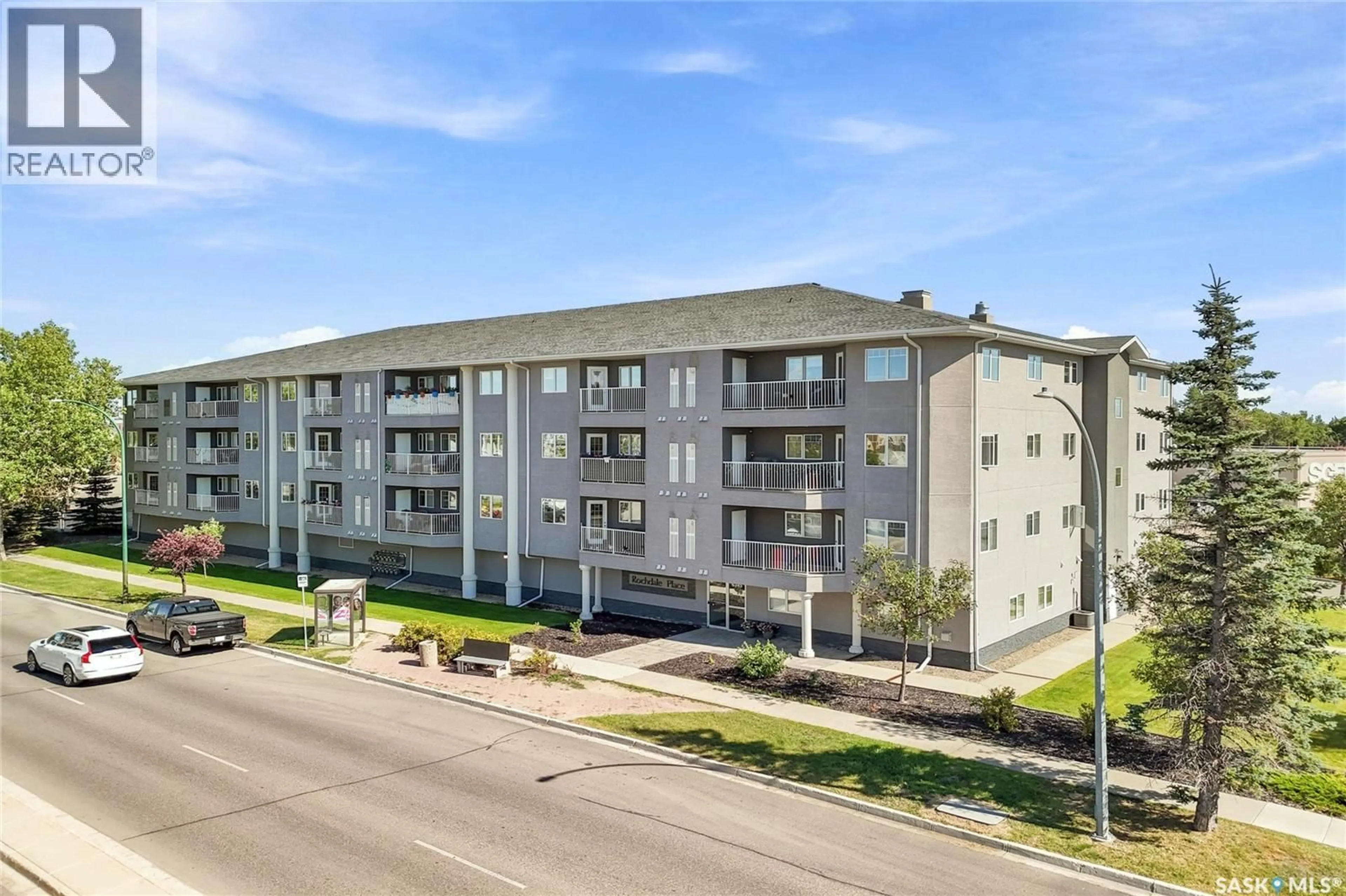 A pic from outside/outdoor area/front of a property/back of a property/a pic from drone, unknown for 106 - 6345 ROCHDALE BOULEVARD, Regina Saskatchewan S4X2R1