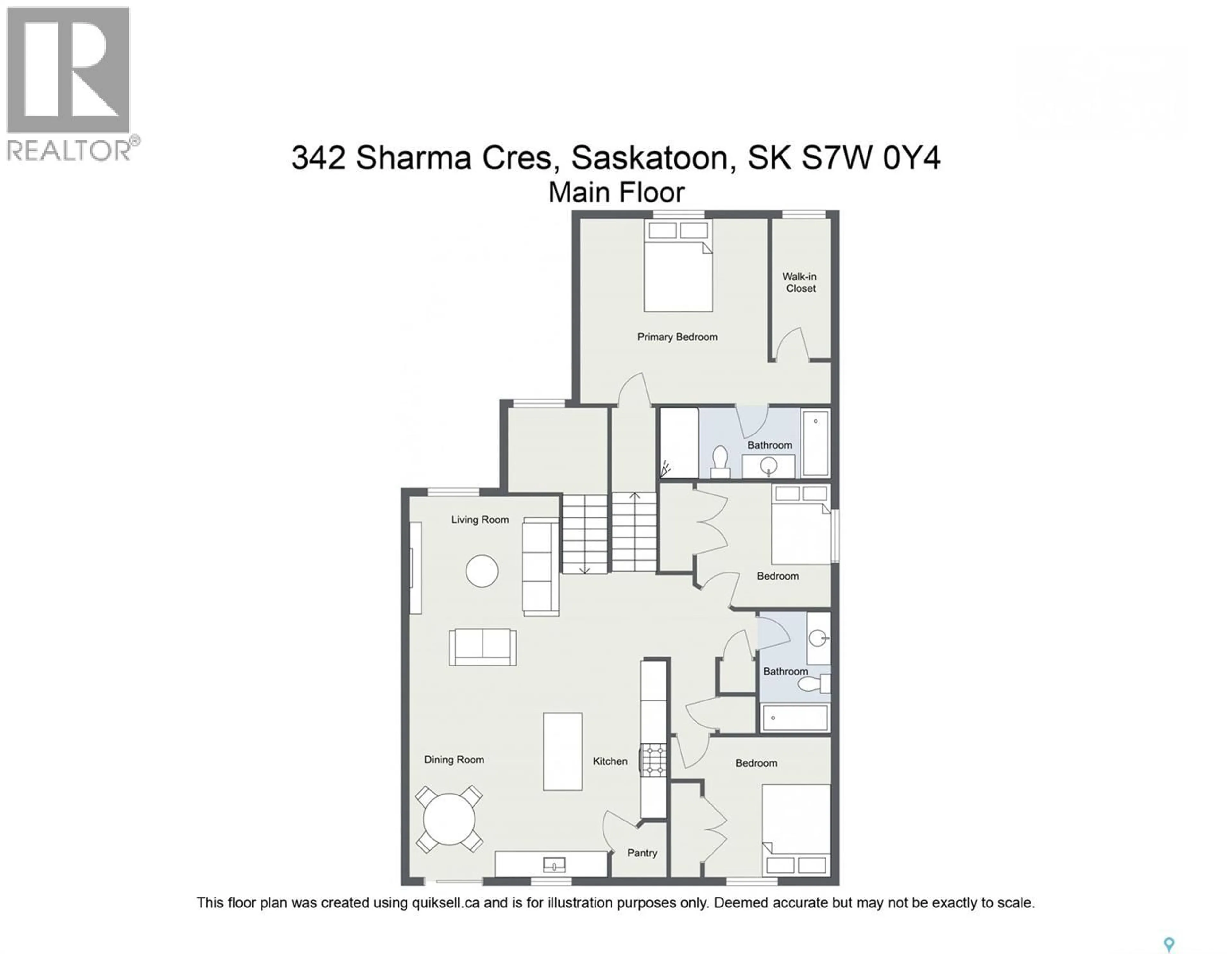 Floor plan for 342 SHARMA CRESCENT, Saskatoon Saskatchewan S7W1K9