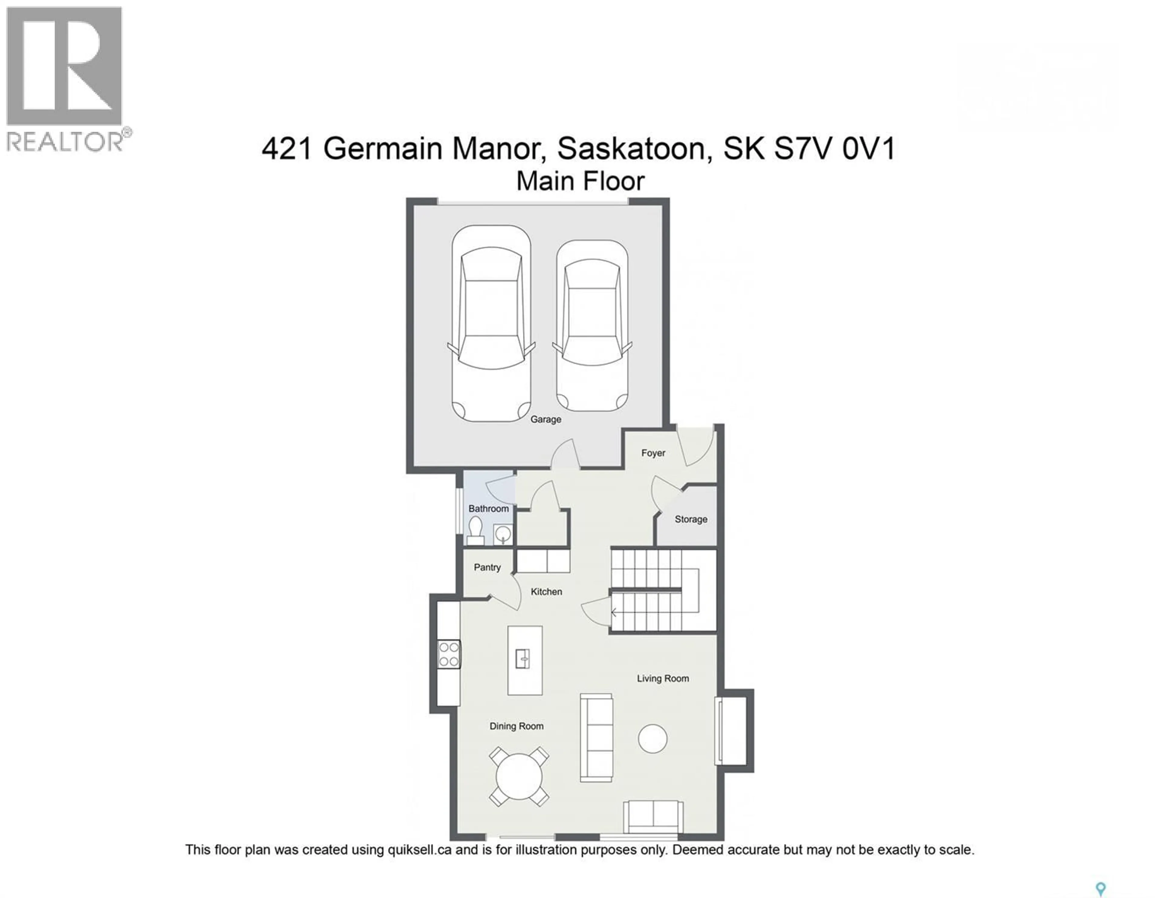 Floor plan for 421 GERMAIN MANOR, Saskatoon Saskatchewan S7V0V1