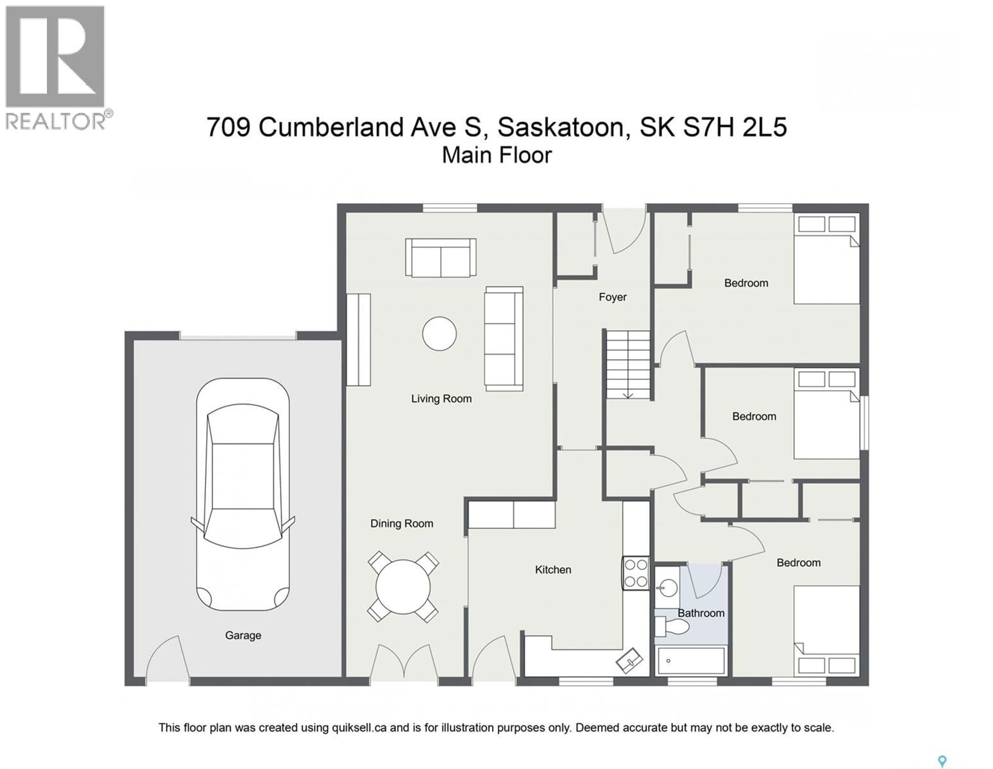 Floor plan for 709 CUMBERLAND AVENUE, Saskatoon Saskatchewan S7H2L5