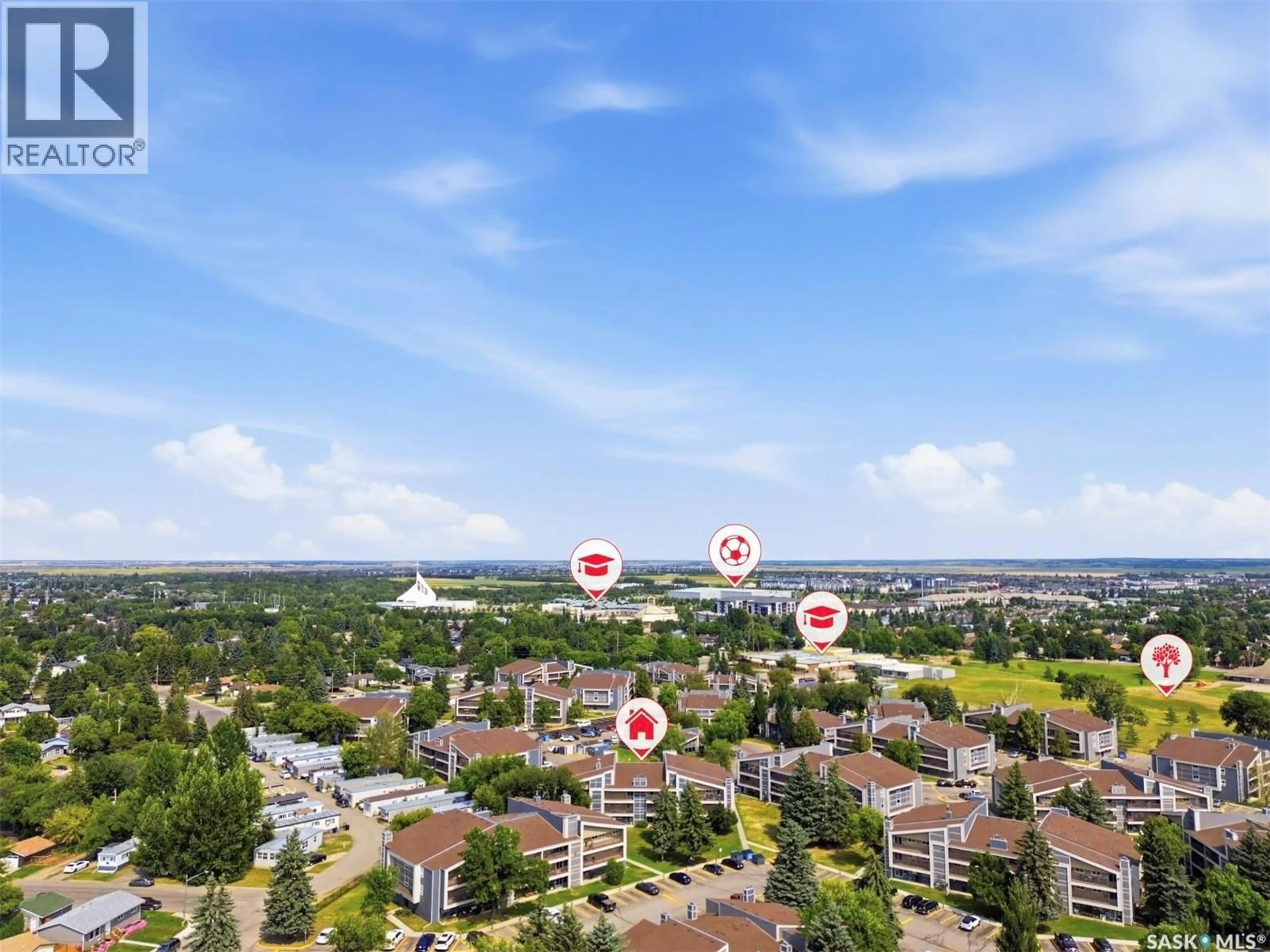 A pic from outside/outdoor area/front of a property/back of a property/a pic from drone, city buildings view from balcony for 1233 425 115TH STREET E, Saskatoon Saskatchewan S7N2E5