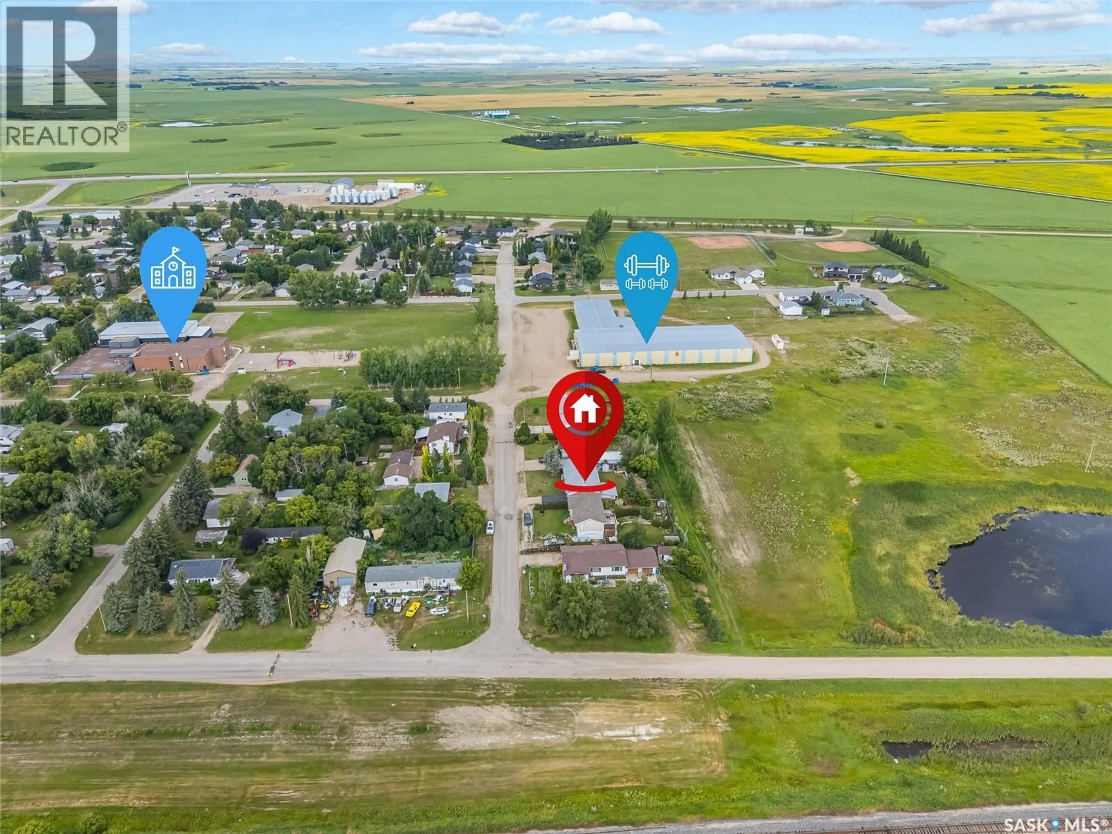 A pic from outside/outdoor area/front of a property/back of a property/a pic from drone, street for 102 ROSHER STREET, Colonsay Saskatchewan S0K0E8