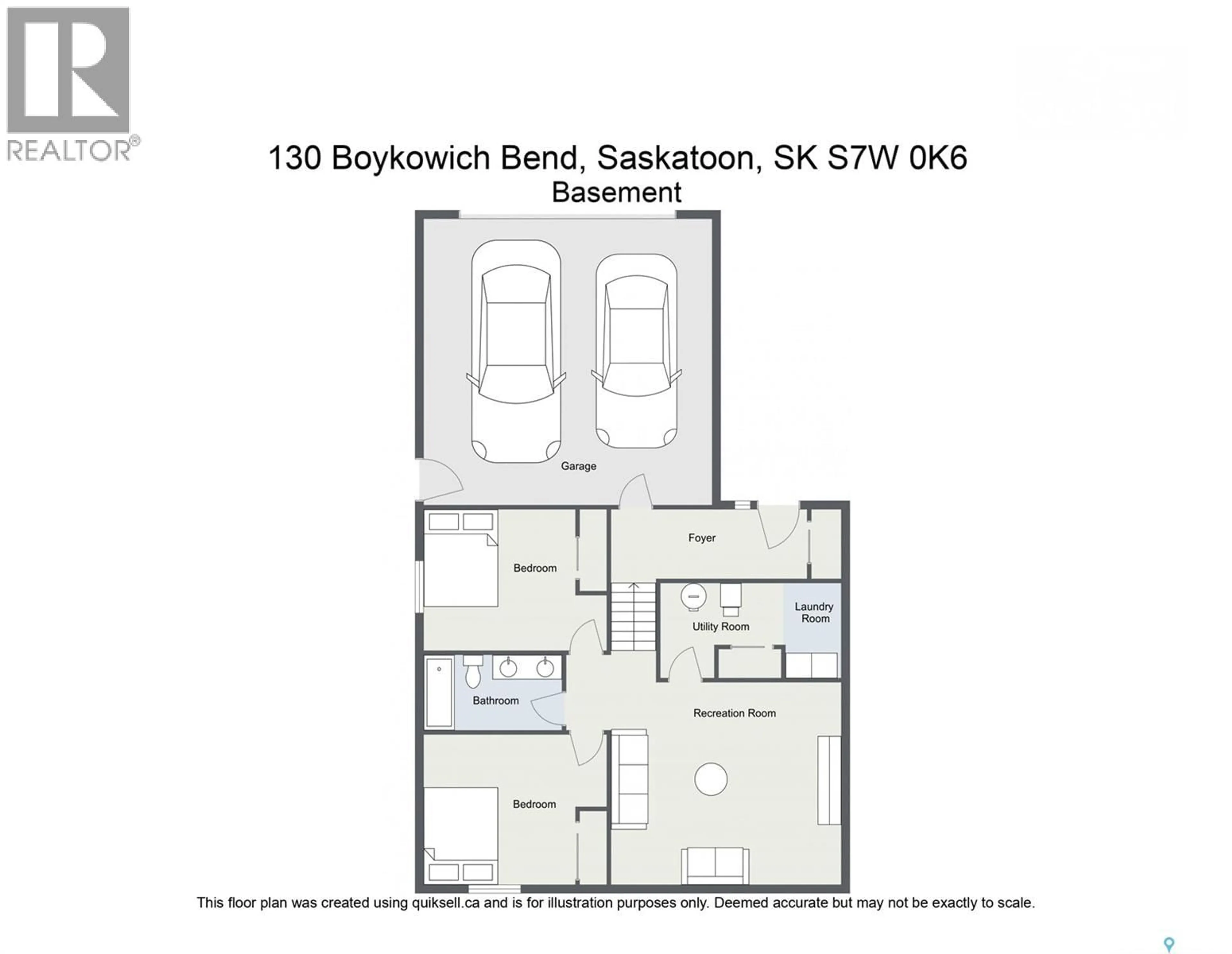 Floor plan for 130 BOYKOWICH BEND, Saskatoon Saskatchewan S7W0S2