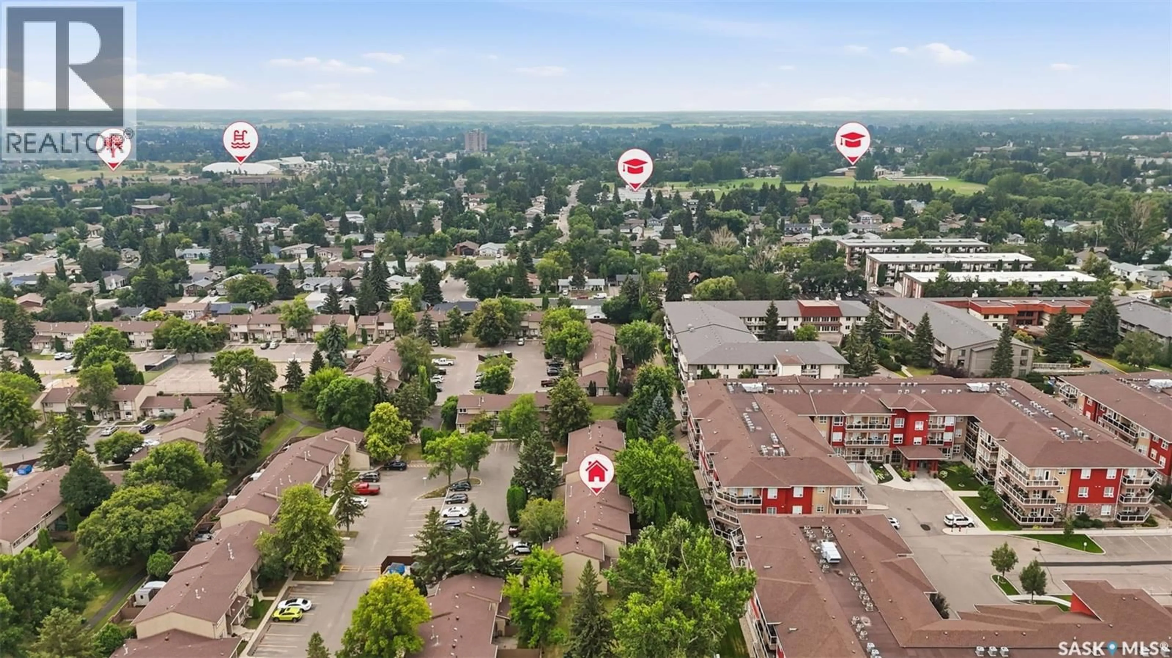A pic from outside/outdoor area/front of a property/back of a property/a pic from drone, city buildings view from balcony for 9 - 1128 MCKERCHER DRIVE, Saskatoon Saskatchewan S7H4Y7