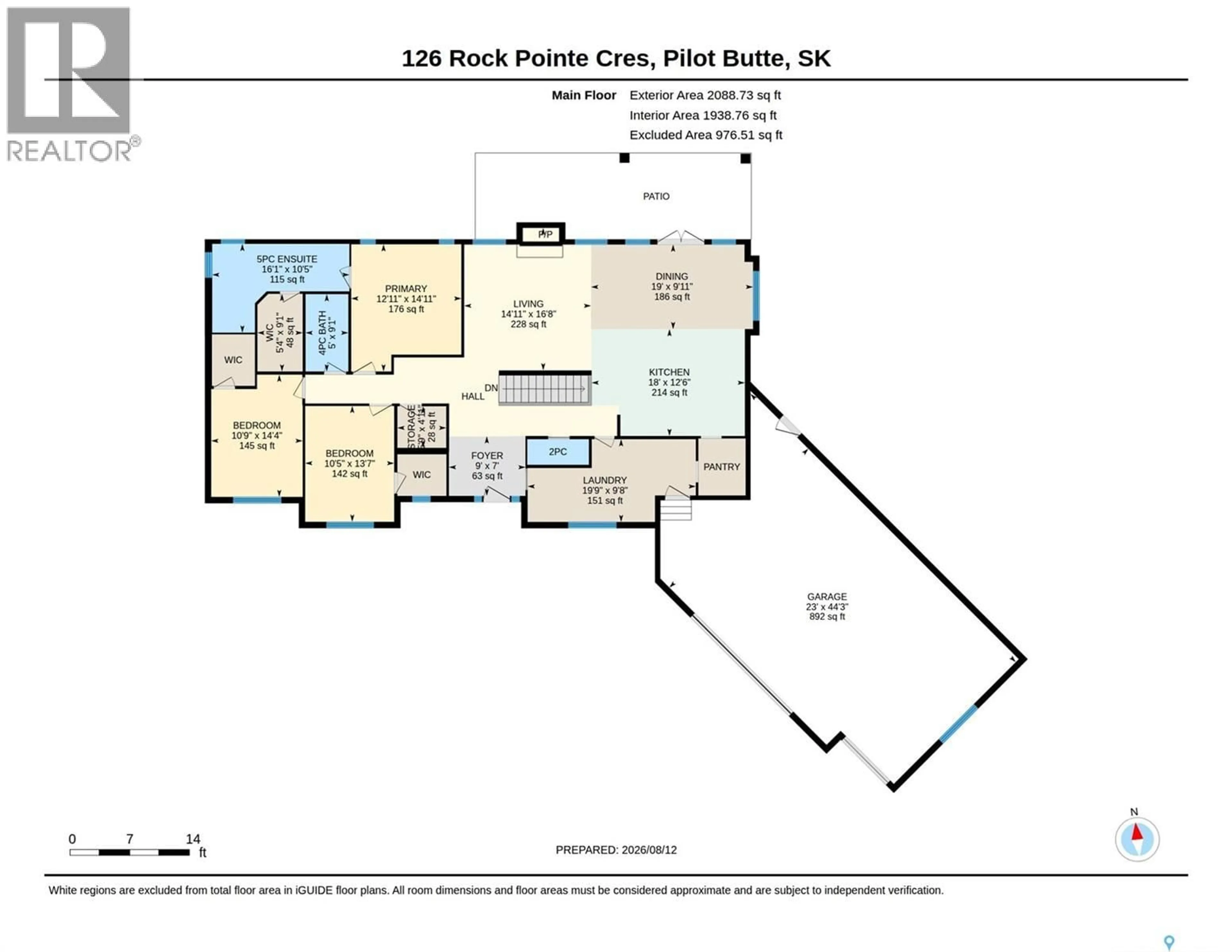Floor plan for 126 ROCK POINTE CRESCENT, Edenwold Rm No.158 Saskatchewan S0G3Z0