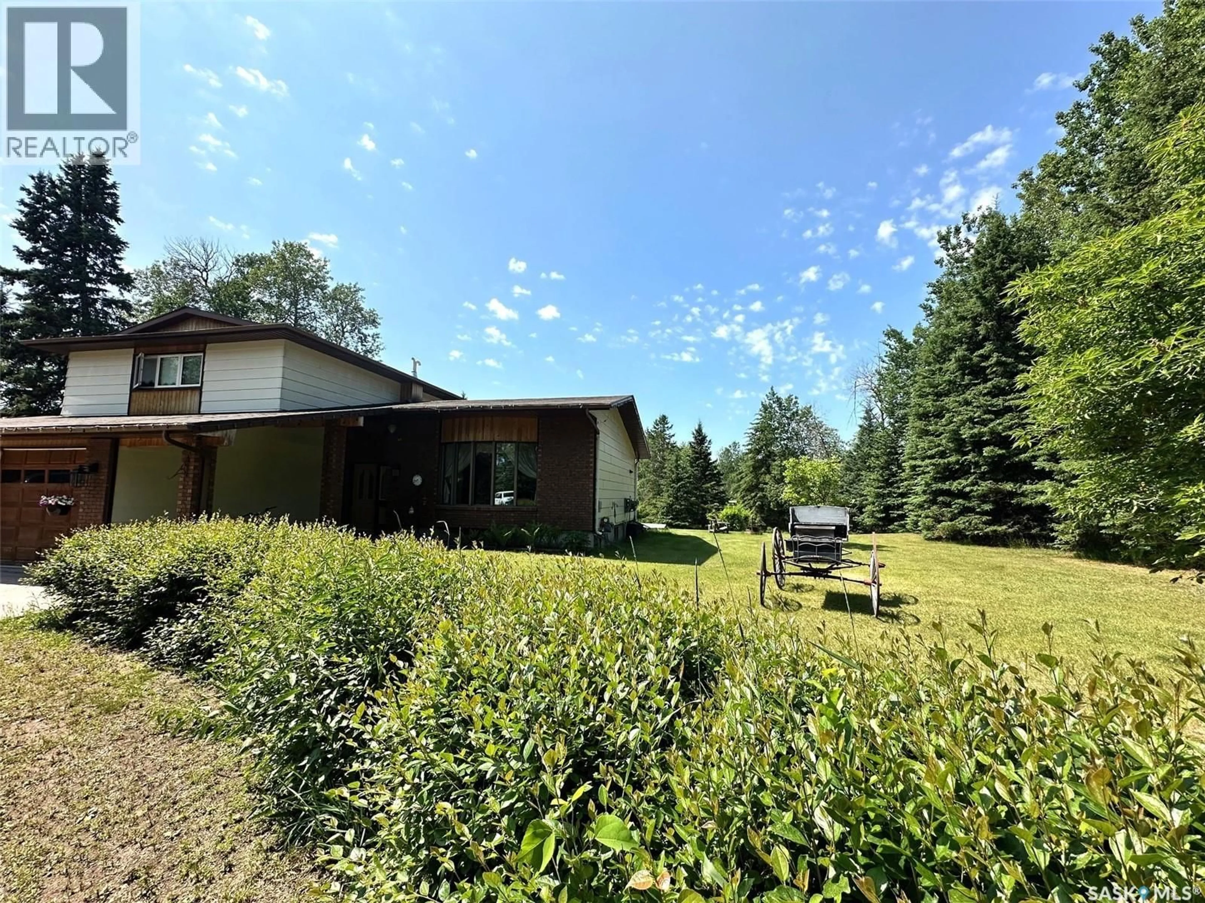 A pic from outside/outdoor area/front of a property/back of a property/a pic from drone, forest/trees view for SIEBEN ACREAGE, Hudson Bay Rm No. 394 Saskatchewan S0E0Y0