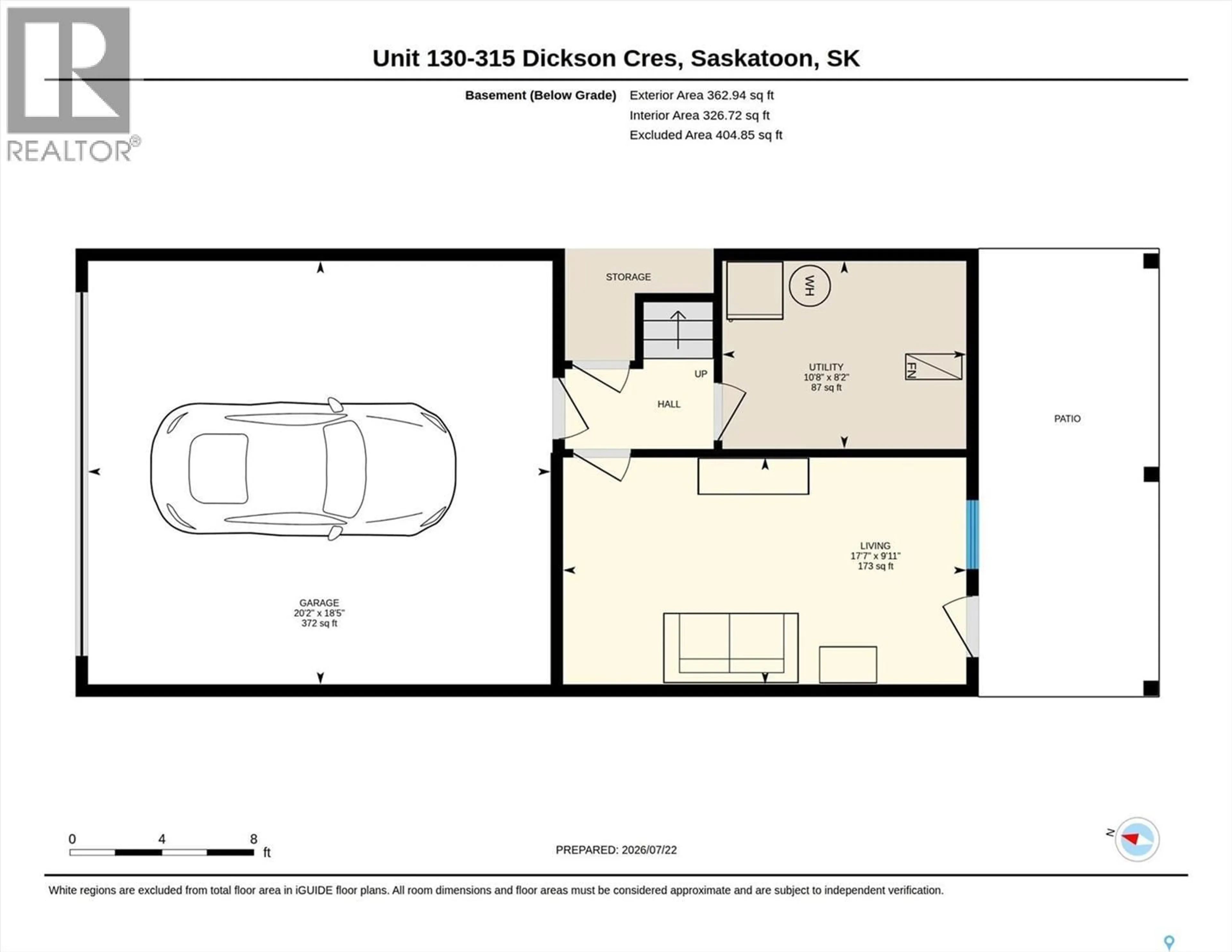 Floor plan for 130 315 DICKSON CRESCENT, Saskatoon Saskatchewan S7T0Z1