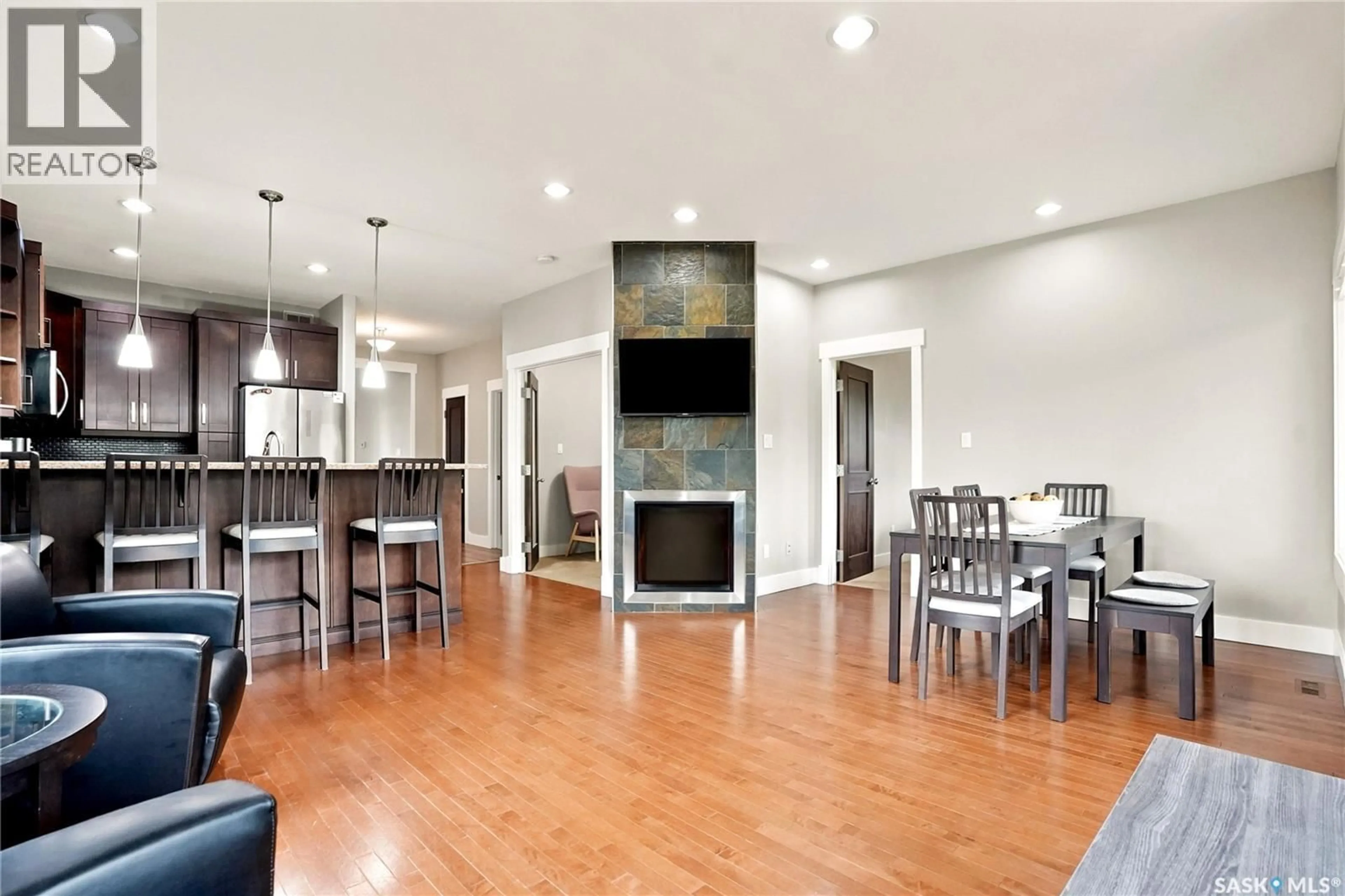 Open concept kitchen, wood/laminate floor for 311 RAVINE ROAD, Big Shell Saskatchewan S0J2G0