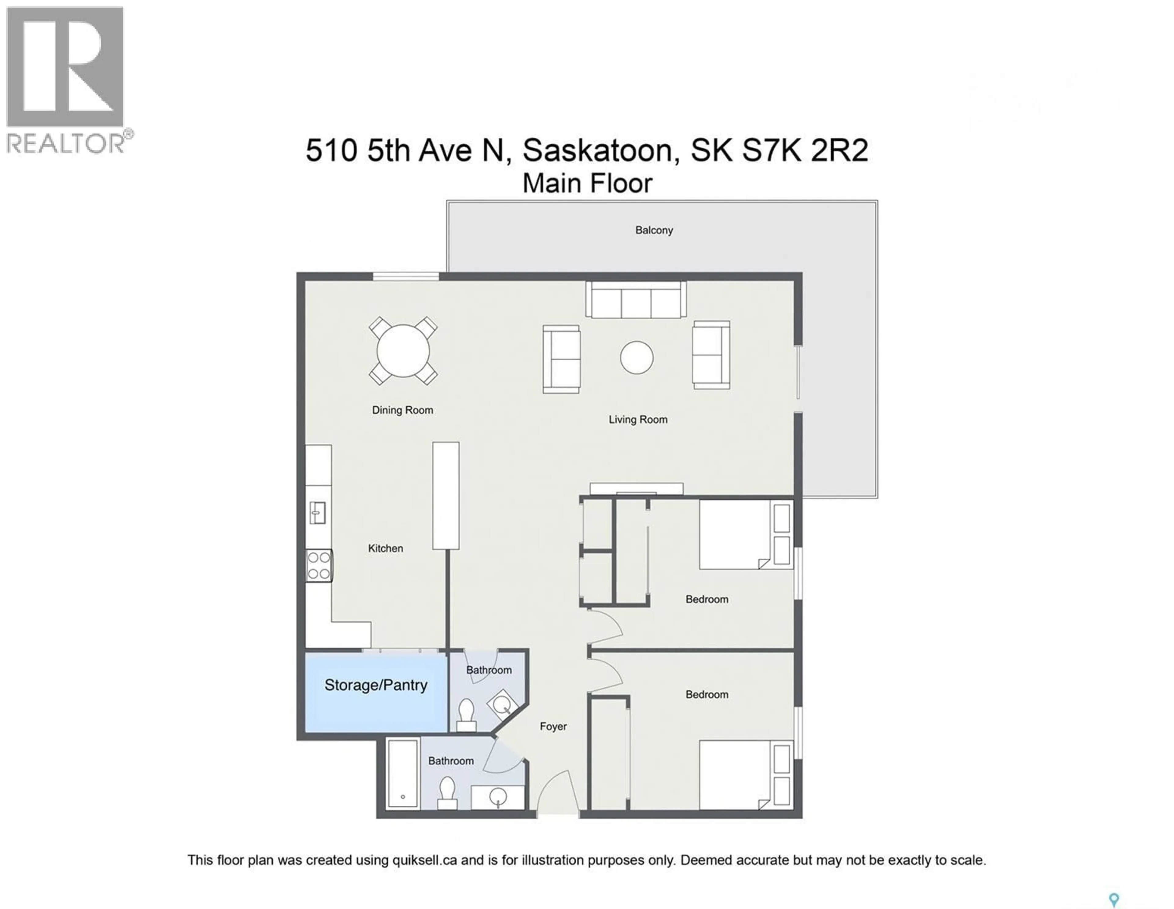 Floor plan for 510 - 1104 5TH AVENUE, Saskatoon Saskatchewan S7K2R2