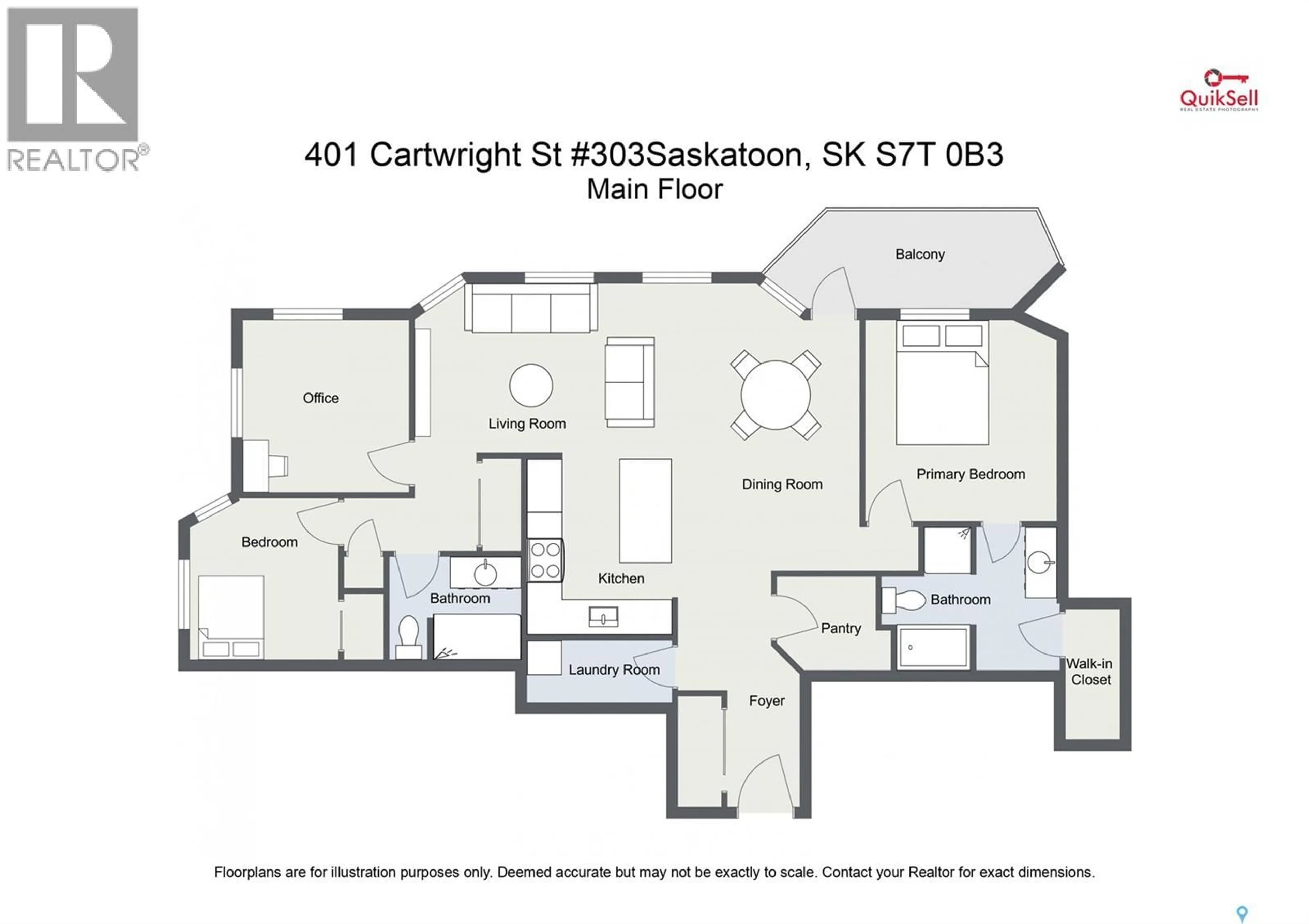 Floor plan for 303 - 401 CARTWRIGHT STREET, Saskatoon Saskatchewan S7T0B3