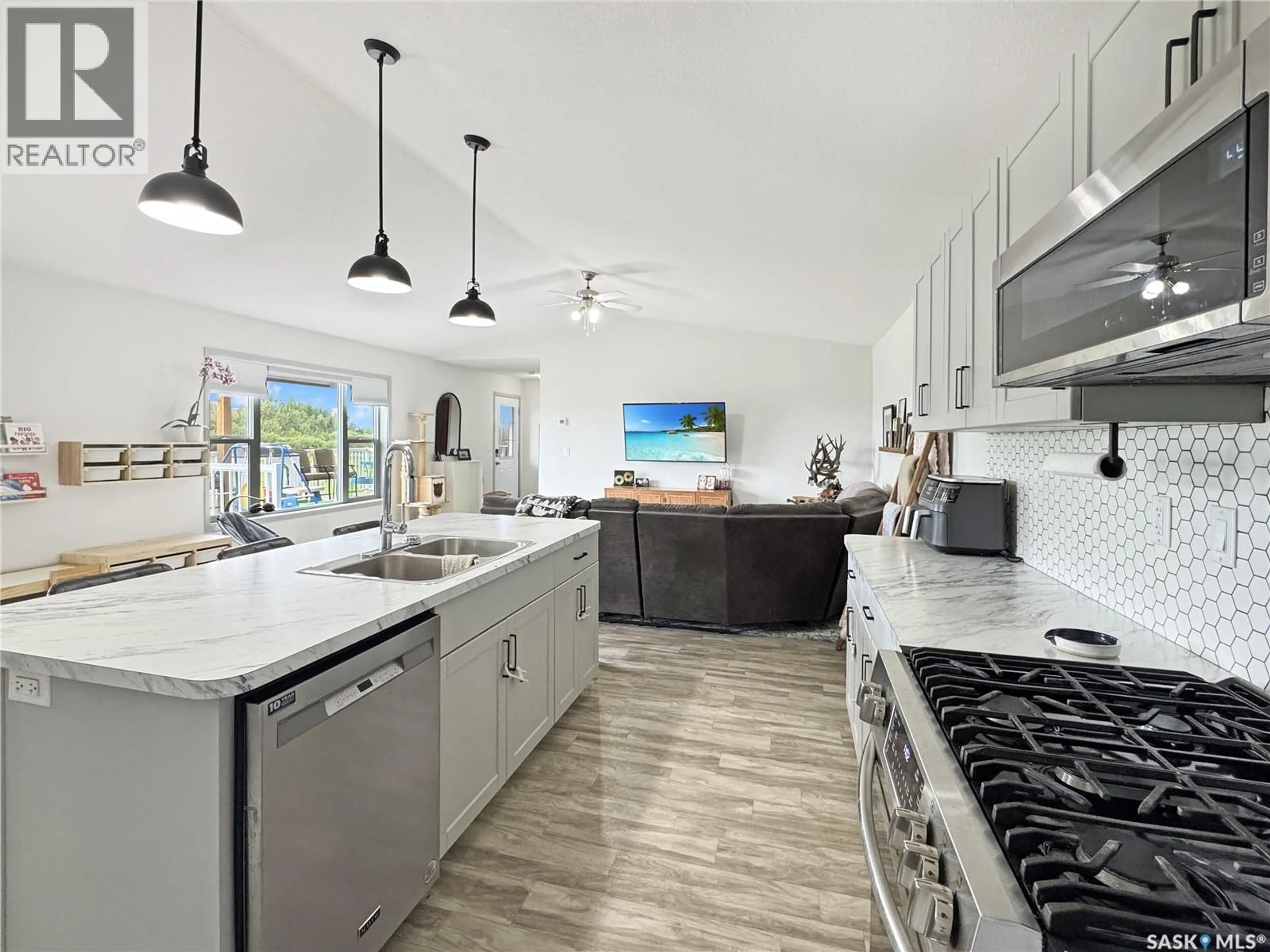 Open concept kitchen, ceramic/tile floor for KREPPS ACREAGE, Eldon Rm No. 471 Saskatchewan S0M1M0